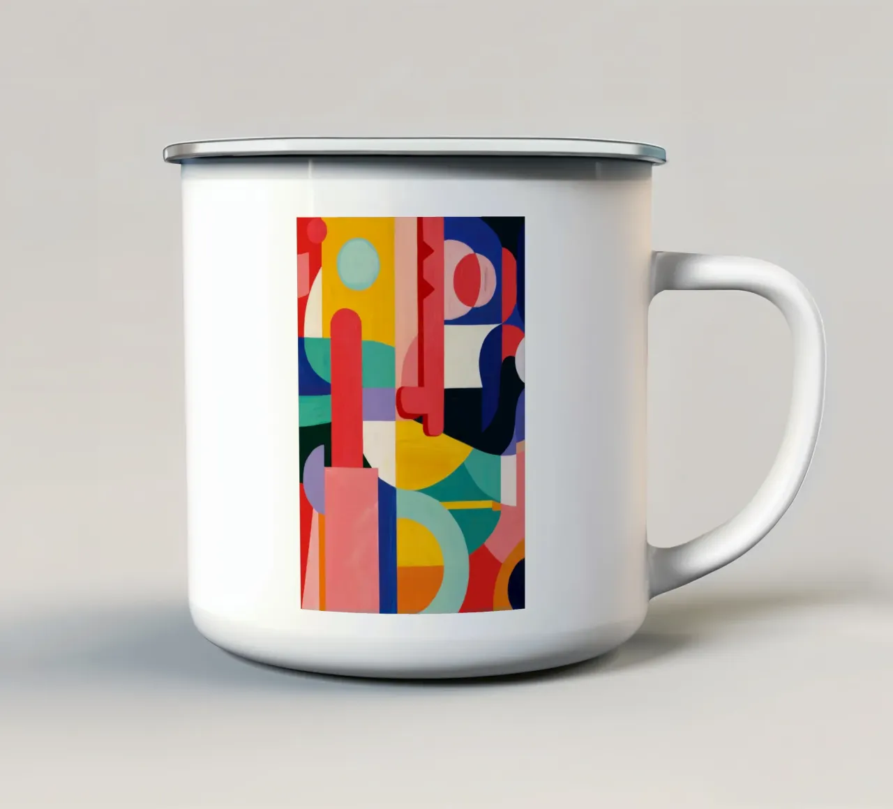 Cascata di colori cubisti tazza in smalto da Bruce Juice