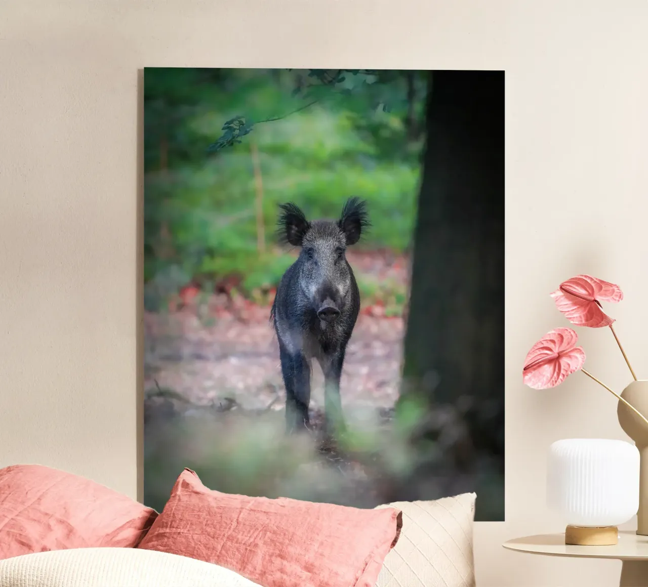 Cinghiale nella foresta plexiglass da Tom's Wildlife