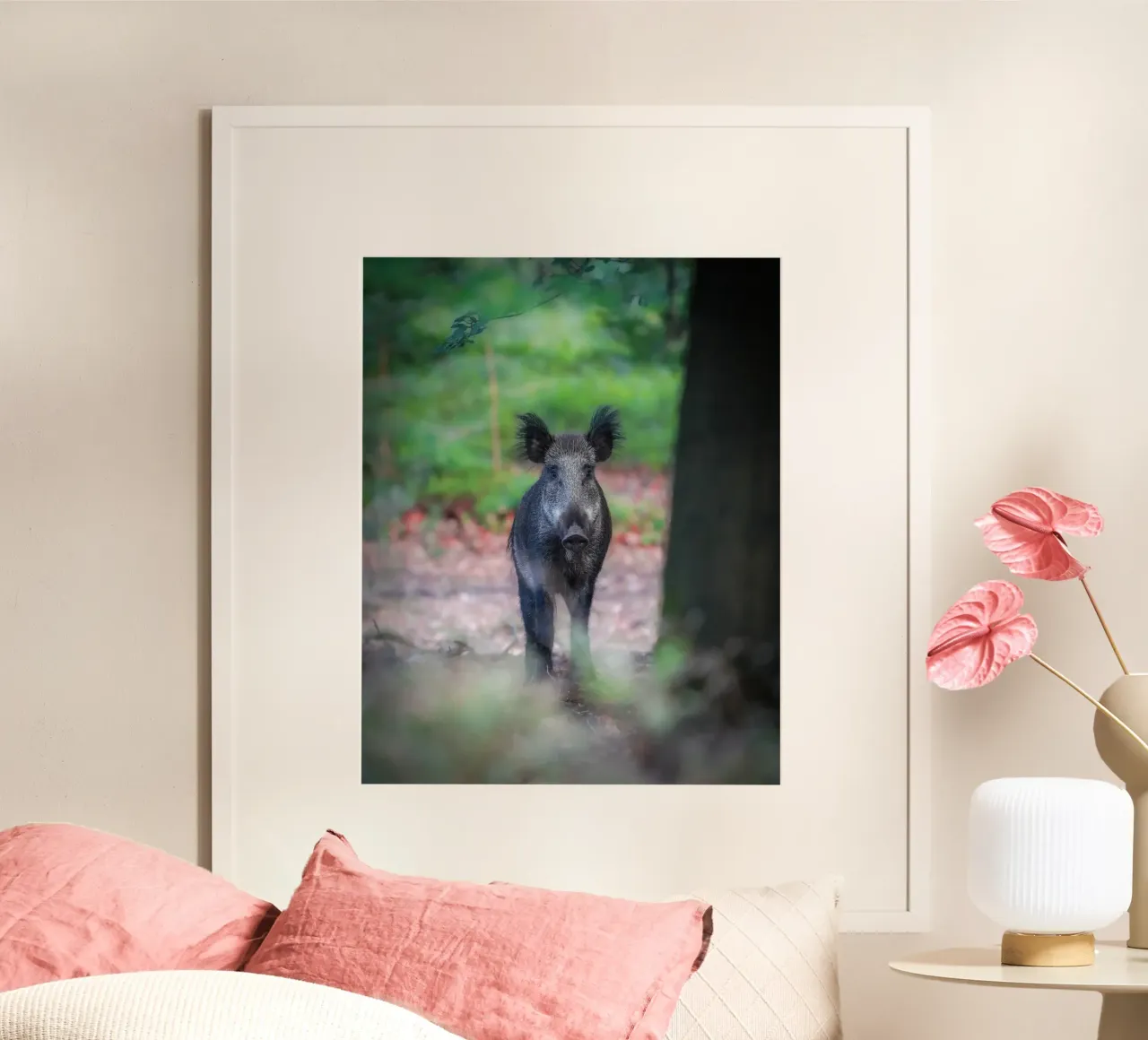 Cinghiale nella foresta poster da Tom's Wildlife