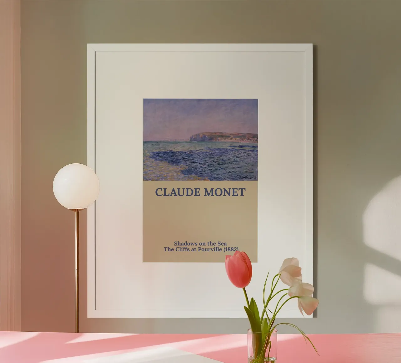Claude Monet - Schaduwen op zee - poster poster met aluminium frame van the red studio
