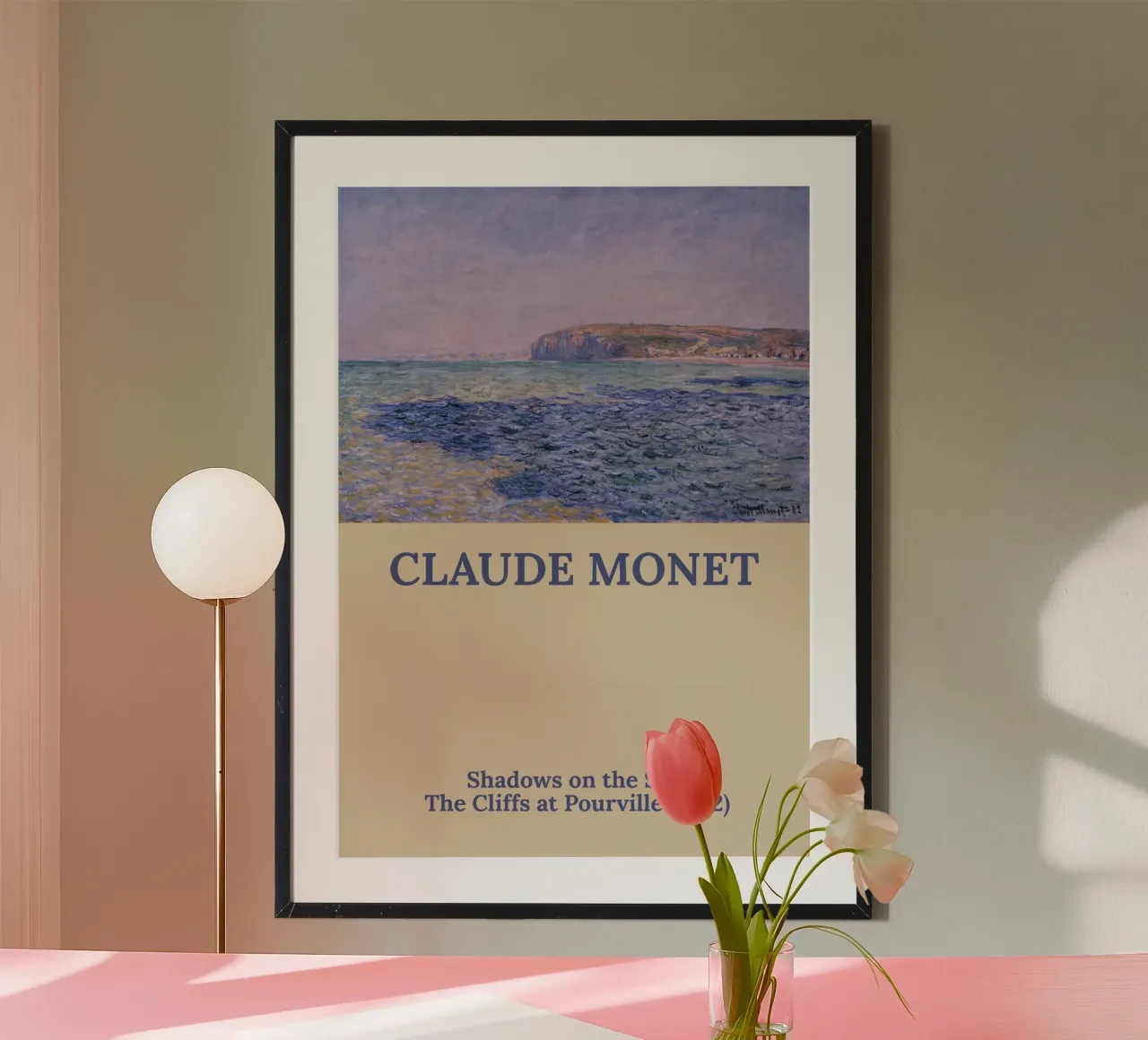Claude Monet - Schaduwen op zee - poster poster met aluminium frame van the red studio