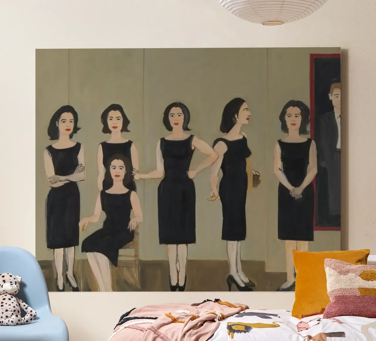 Alex Katz De zwarte jurk canvas met Baklijst van Marcobarshop