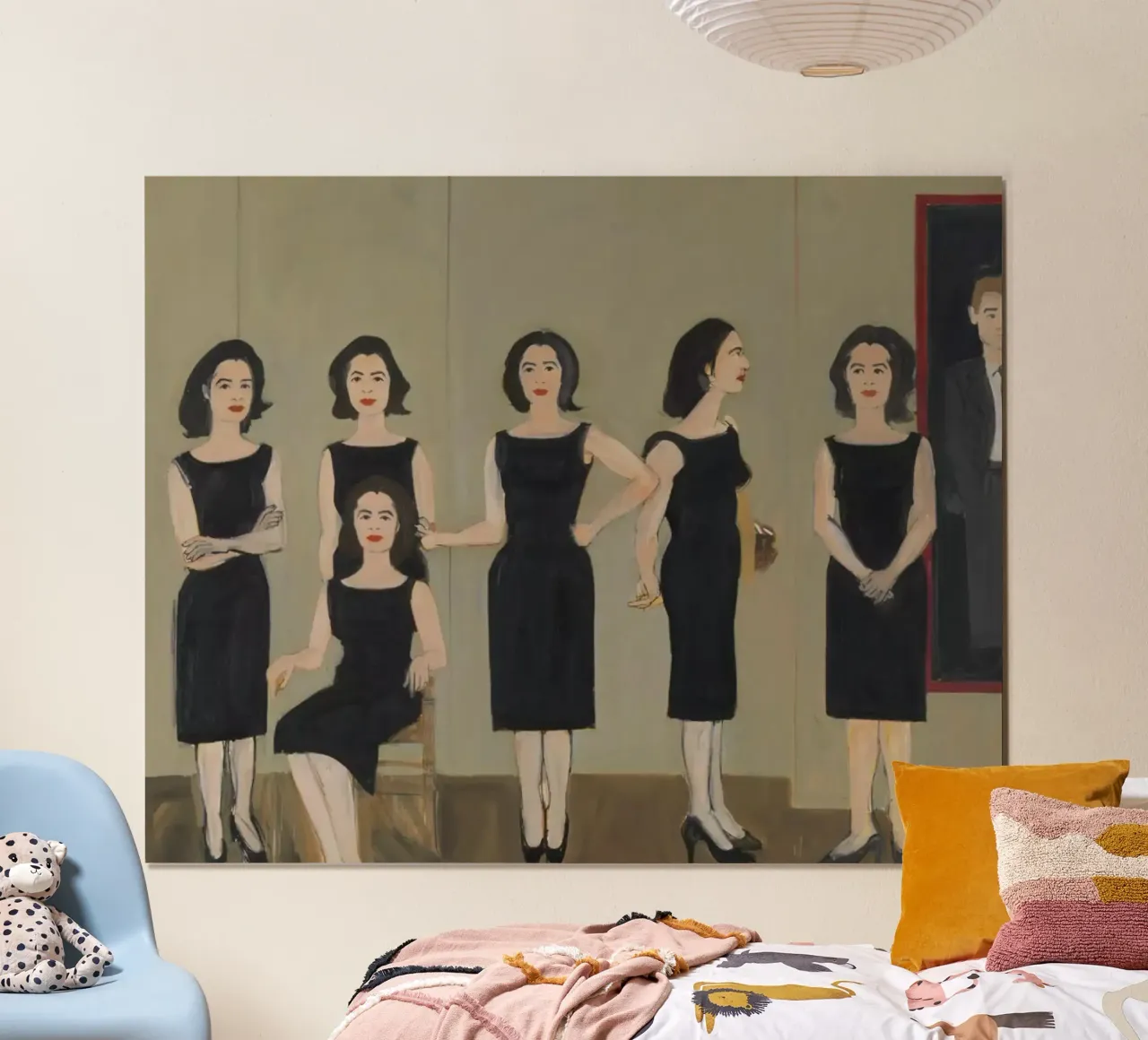 Alex Katz Il vestito nero poster con telaio in alluminio da Marcobarshop
