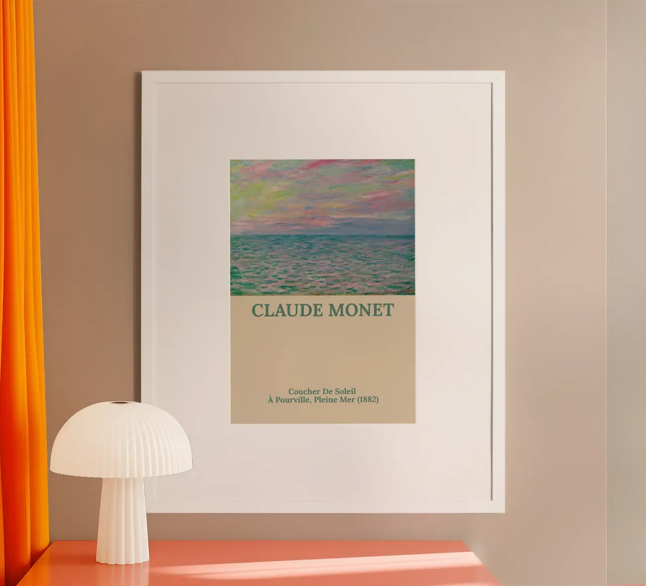 Claude Monet - Tramonto a Pourville - poster poster da the red studio