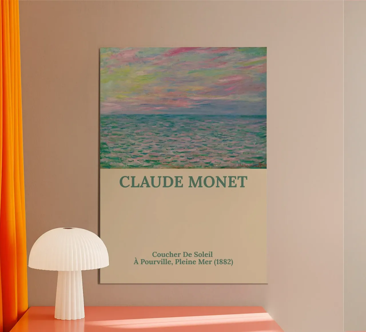 Claude Monet - Tramonto a Pourville - poster poster da the red studio