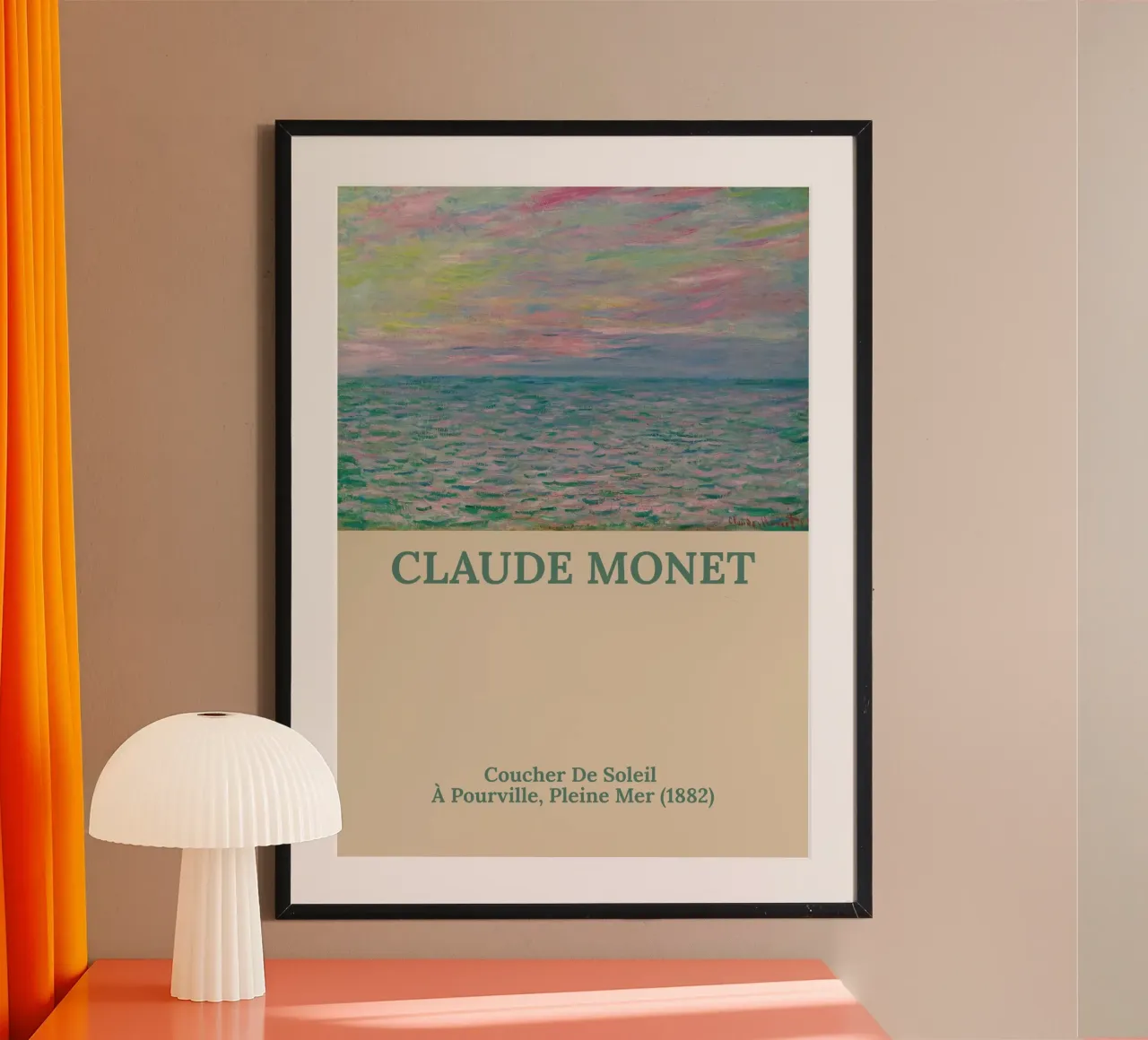 Claude Monet - Tramonto a Pourville - poster poster da the red studio