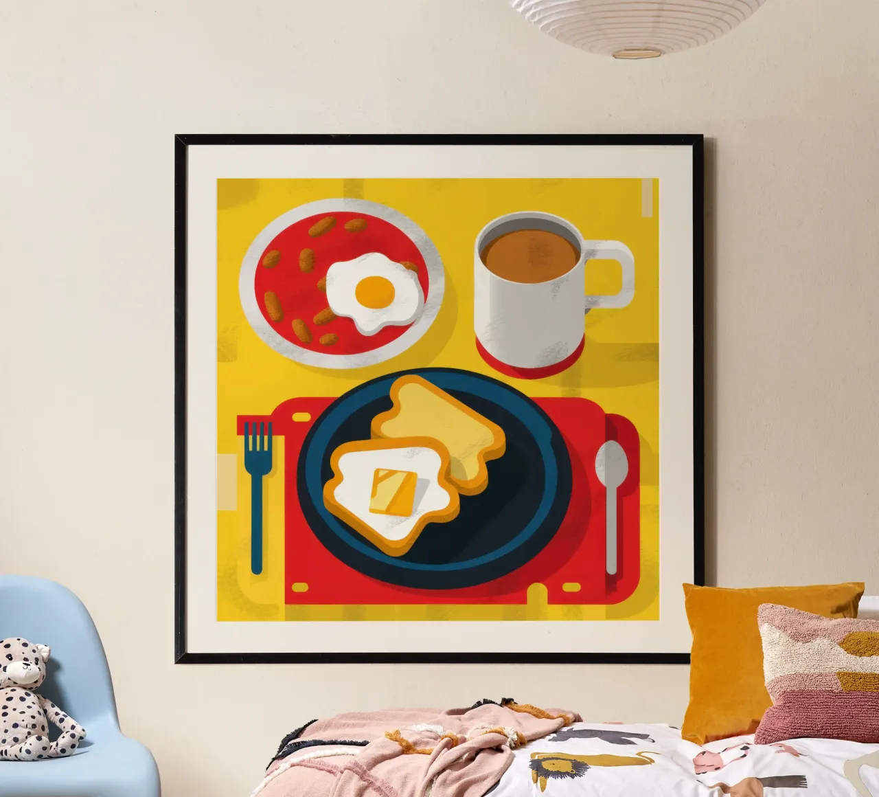 Piatto classico per la colazione poster con telaio in legno da Bruce Juice