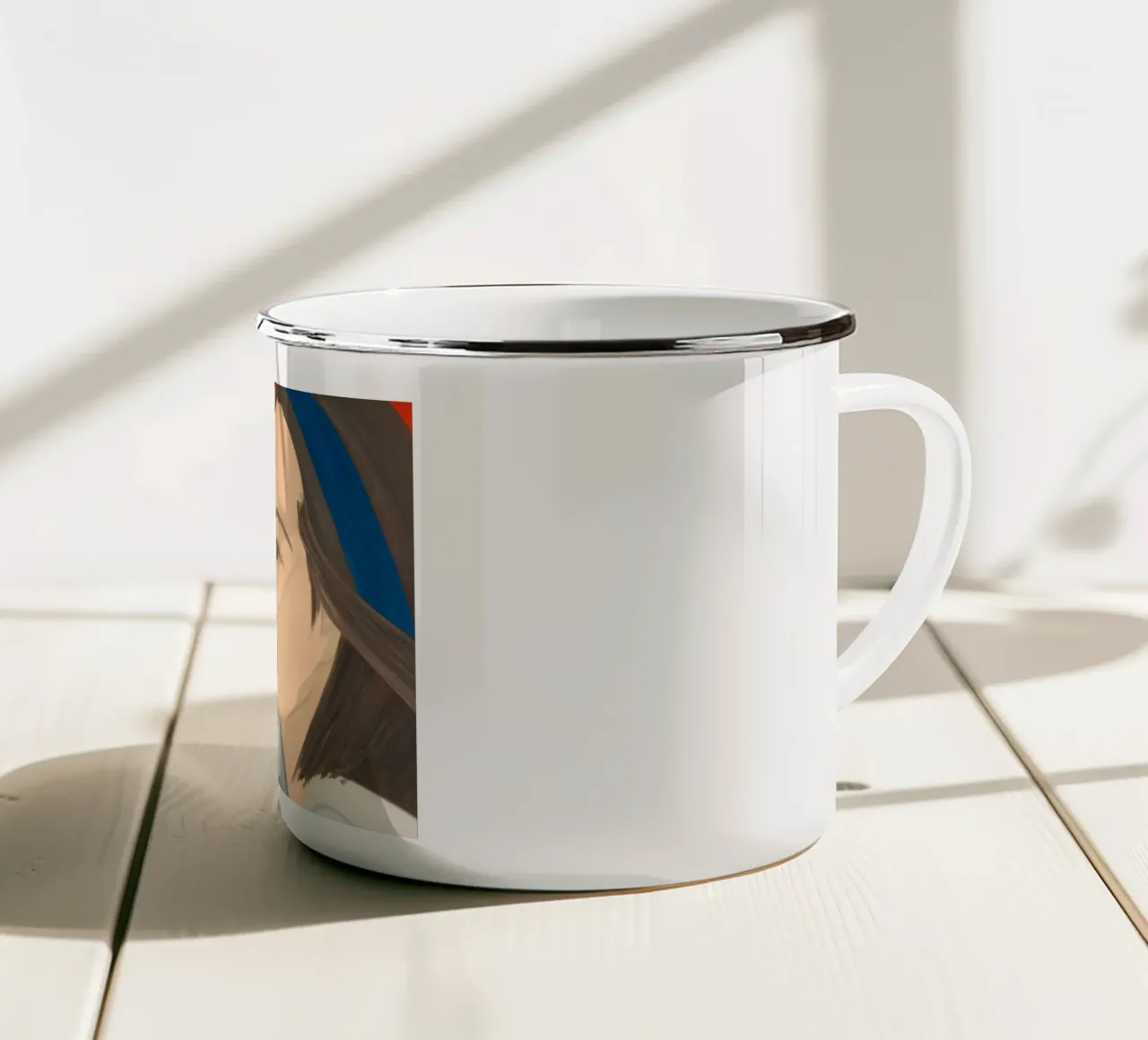 Alex Katz Il sorriso rosso tazza in smalto da Marcobarshop