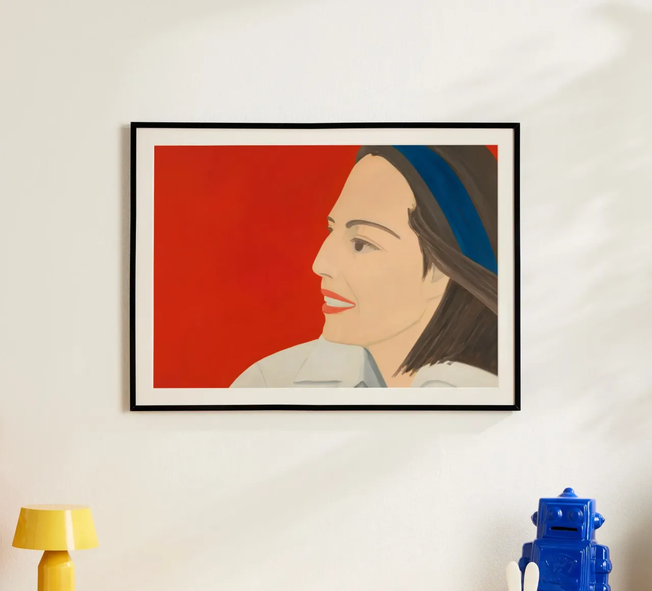 Alex Katz Il sorriso rosso poster con telaio in alluminio da Marcobarshop