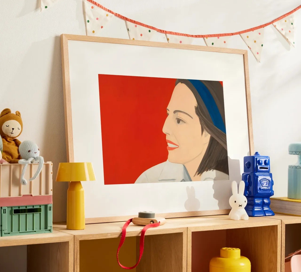Alex Katz Il sorriso rosso poster con telaio in alluminio da Marcobarshop