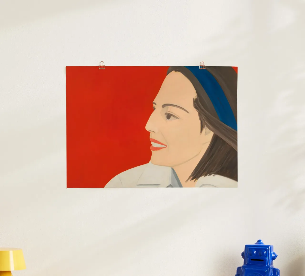 Alex Katz Il sorriso rosso poster con telaio in alluminio da Marcobarshop