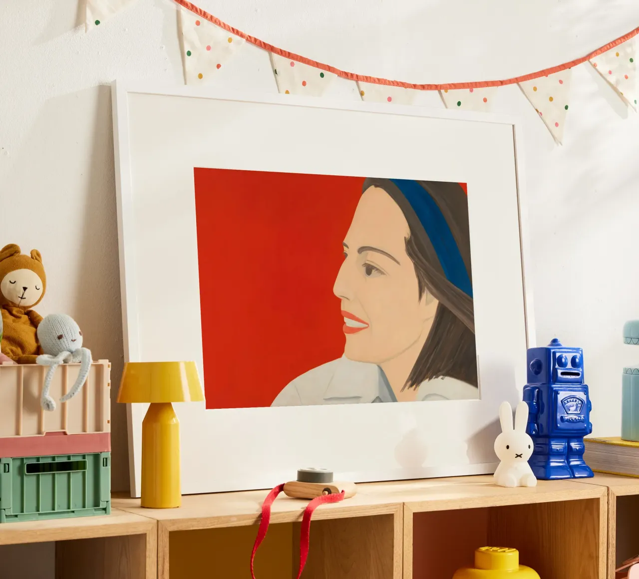 Alex Katz Il sorriso rosso poster con telaio in alluminio da Marcobarshop