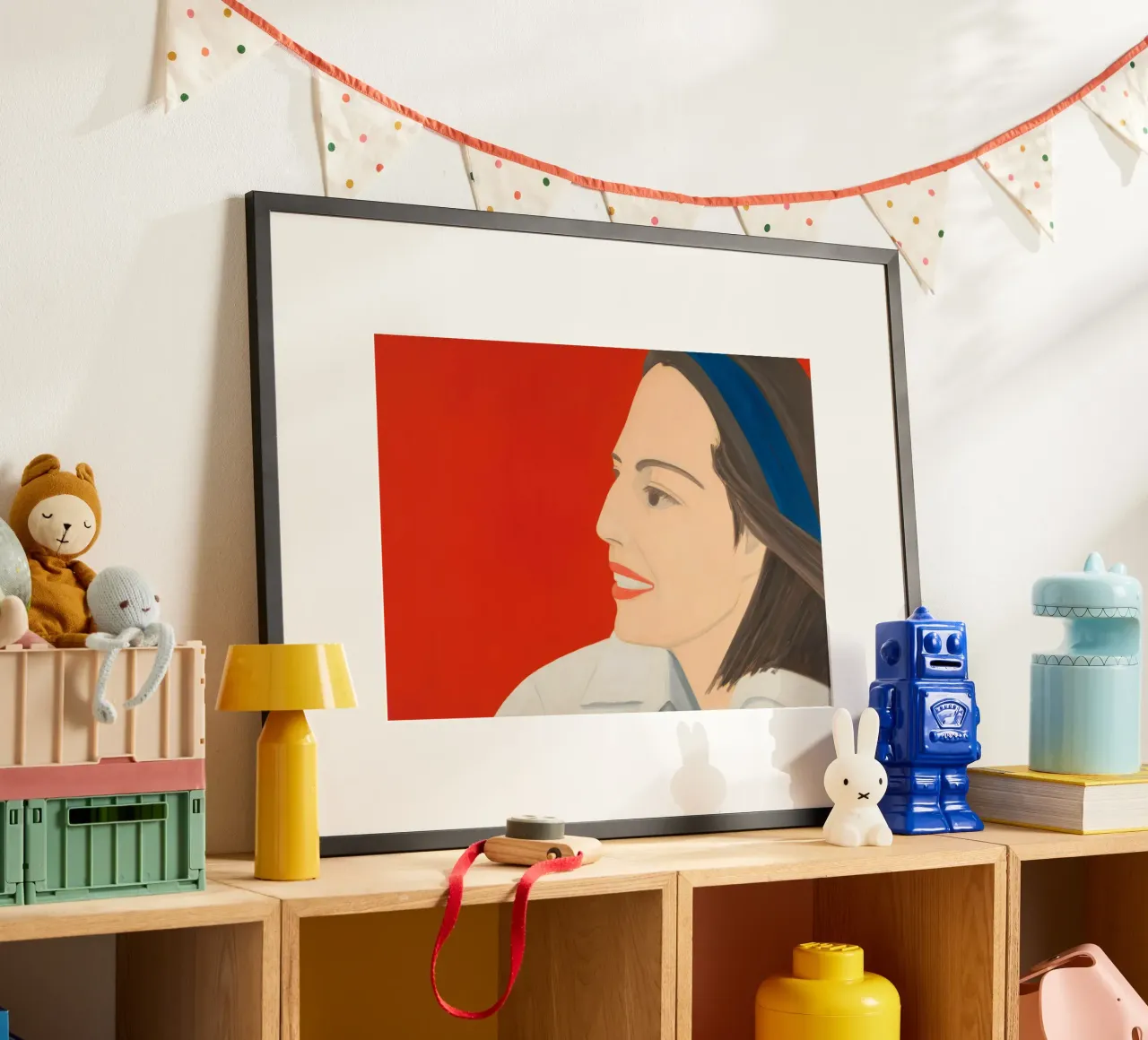 Alex Katz Il sorriso rosso poster con telaio in alluminio da Marcobarshop