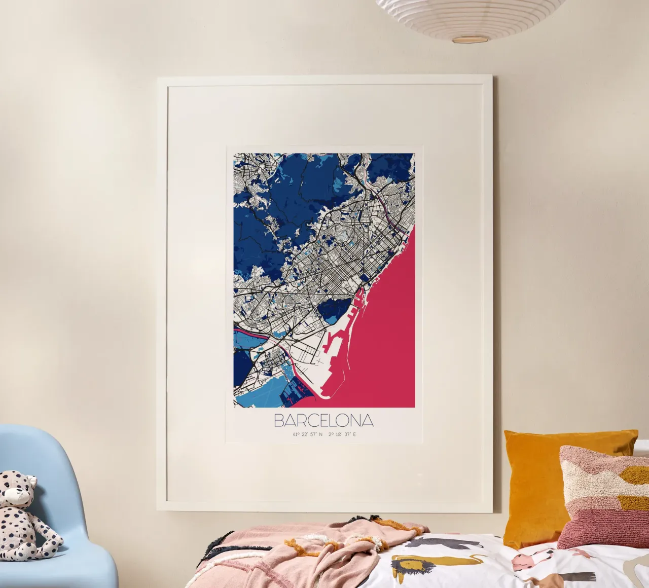Design poster Barcelona - Abstracte stadsplattegrond poster van CityMapPoster