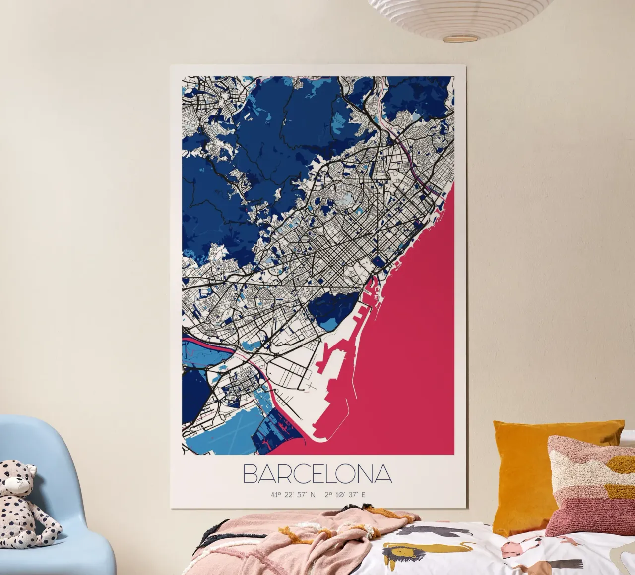 Design poster Barcelona - Abstracte stadsplattegrond poster van CityMapPoster