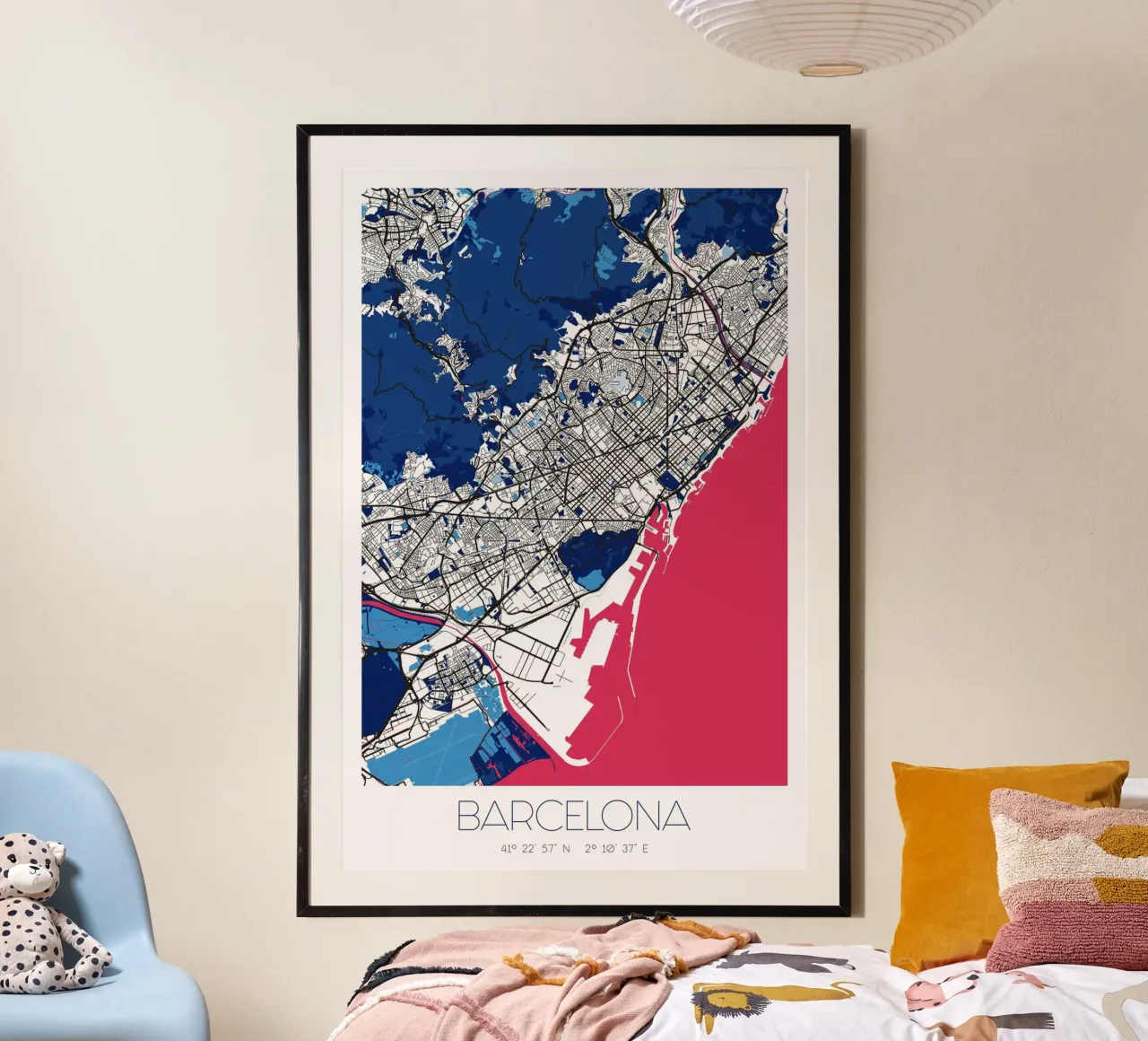 Design poster Barcelona - Abstracte stadsplattegrond poster van CityMapPoster