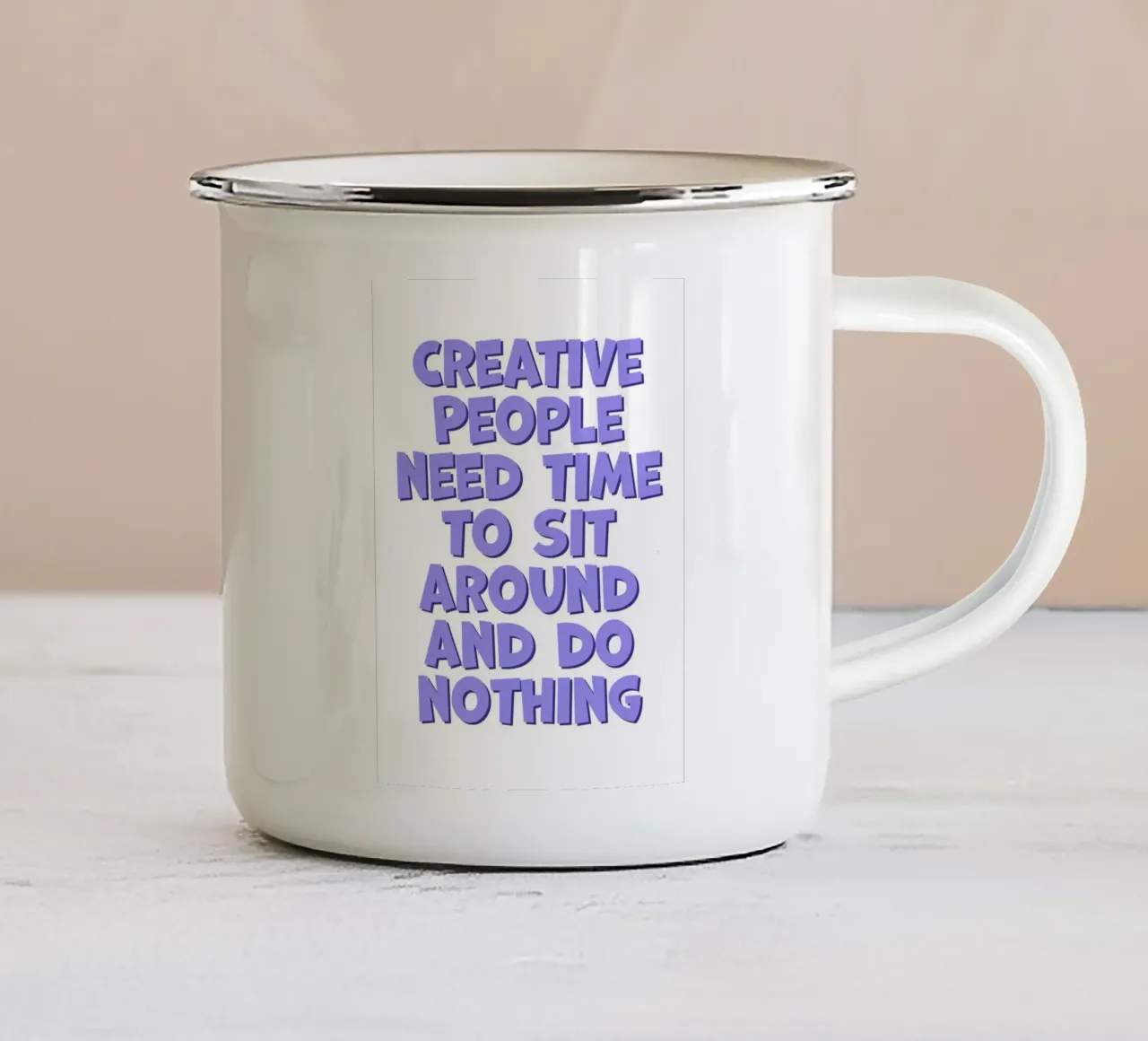Creative People Need Time tazza in smalto da Attaboy Dsgn