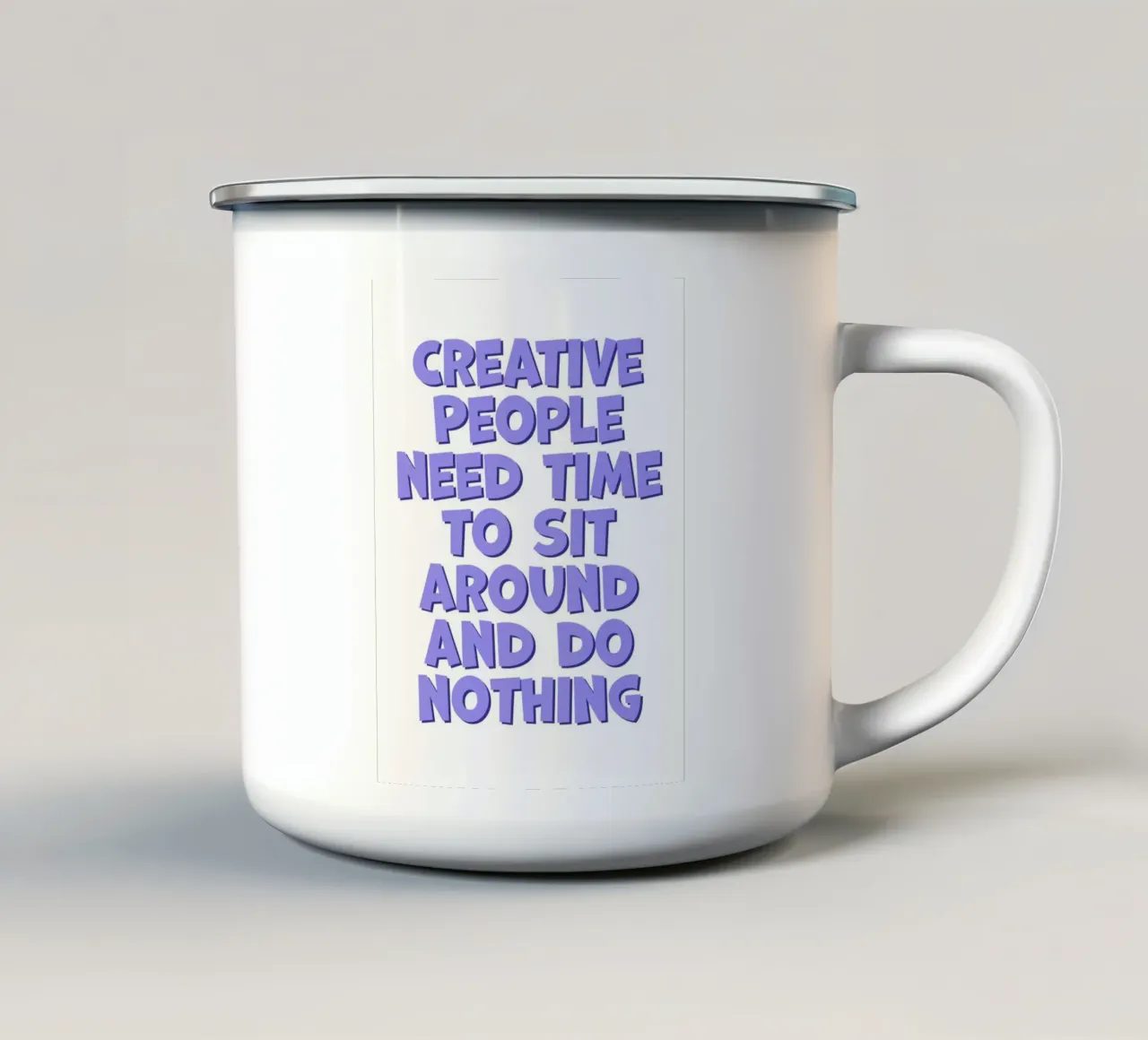 Creative People Need Time tazza in smalto da Attaboy Dsgn