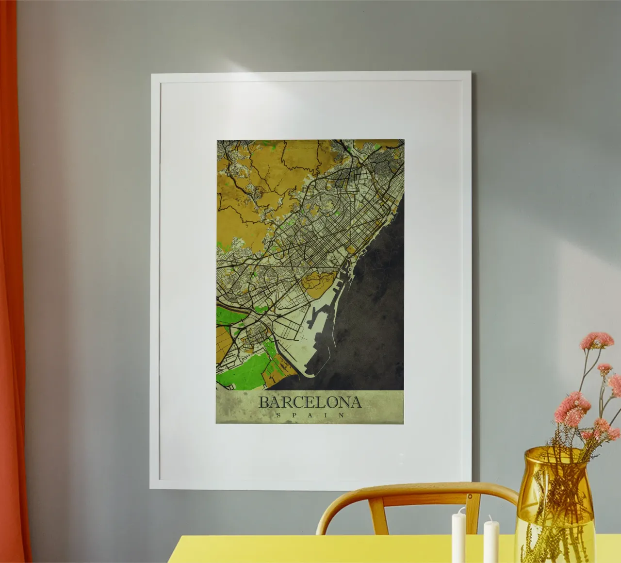 Carte de Barcelone moderne - Design minimaliste poster de CityMapPoster