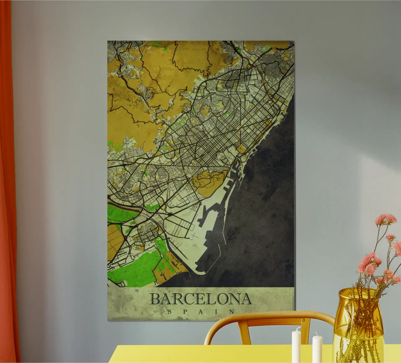 Carte de Barcelone moderne - Design minimaliste poster de CityMapPoster