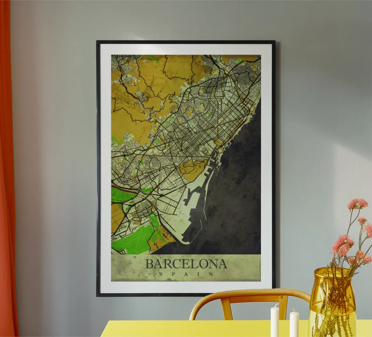 Carte de Barcelone moderne - Design minimaliste poster de CityMapPoster