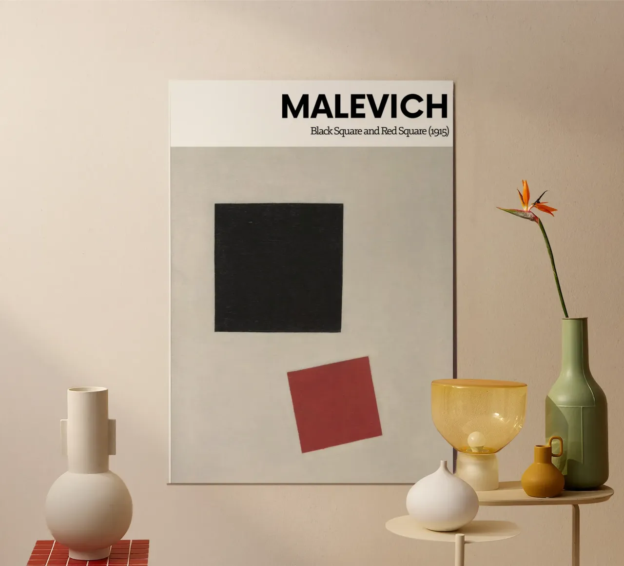 Kasimir Malevich - Quadrato nero e quadrato rosso - poster poster da the red studio