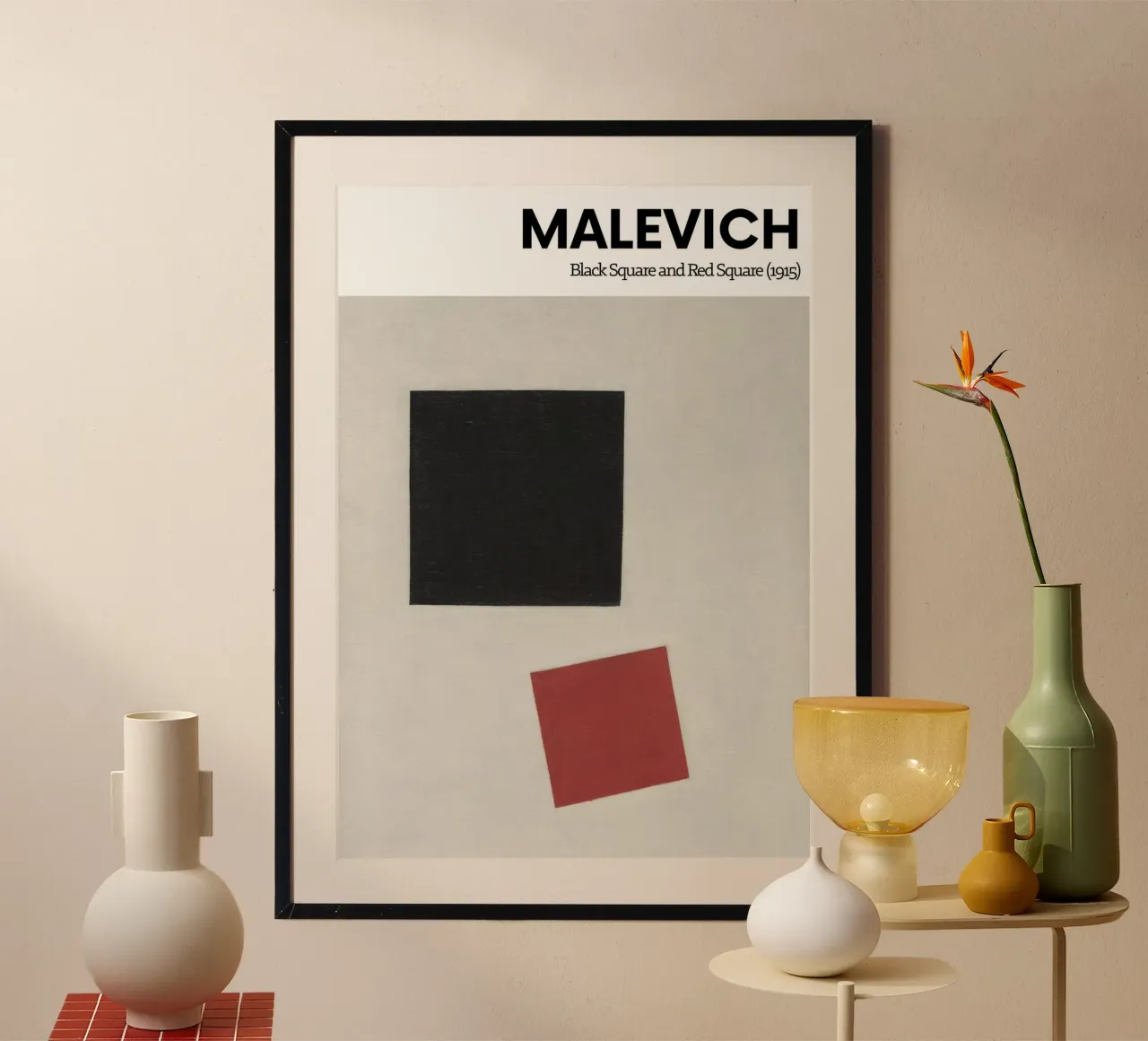 Kasimir Malevich - Quadrato nero e quadrato rosso - poster poster da the red studio
