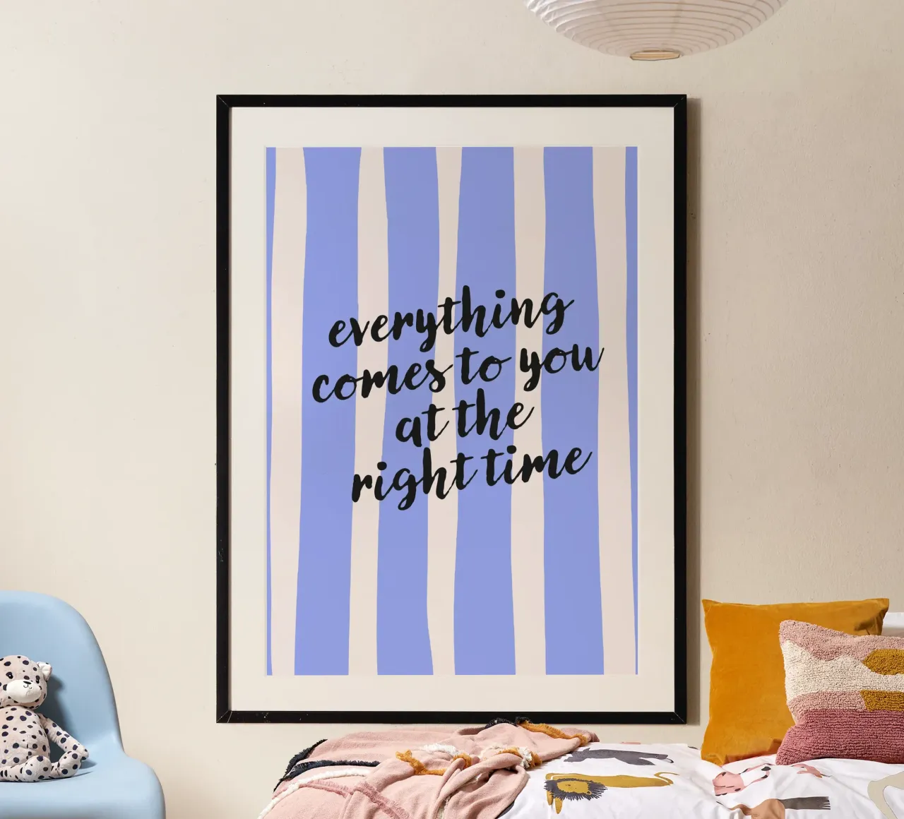 Everything Comes to You poster con telaio in alluminio da Attaboy Dsgn