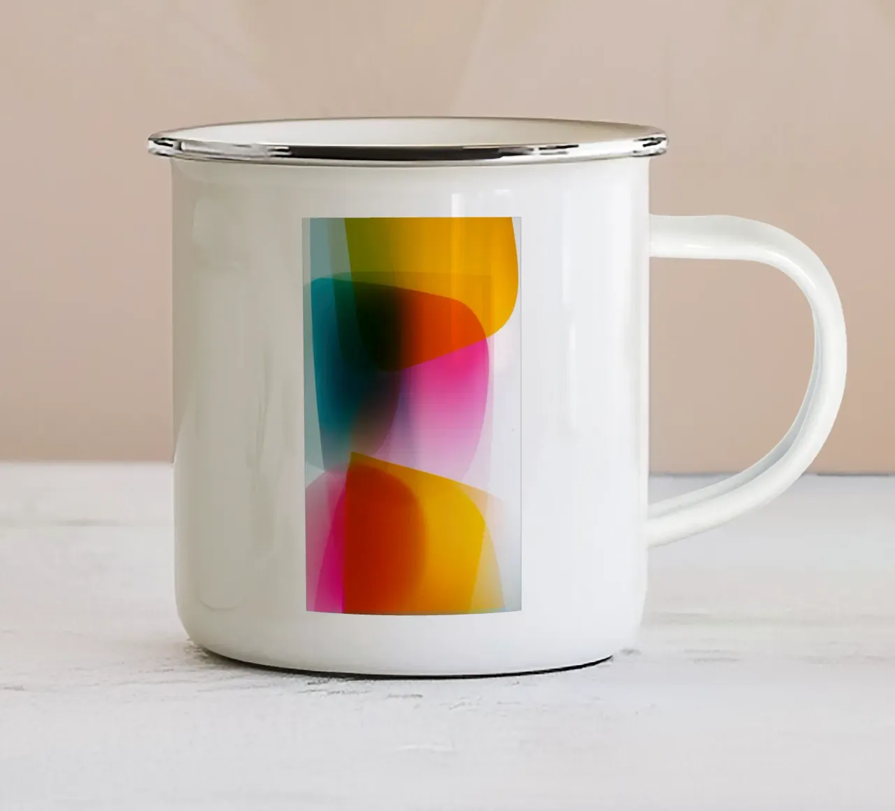 Aree di colore astratte semitrasparenti tazza in smalto da Autofocus