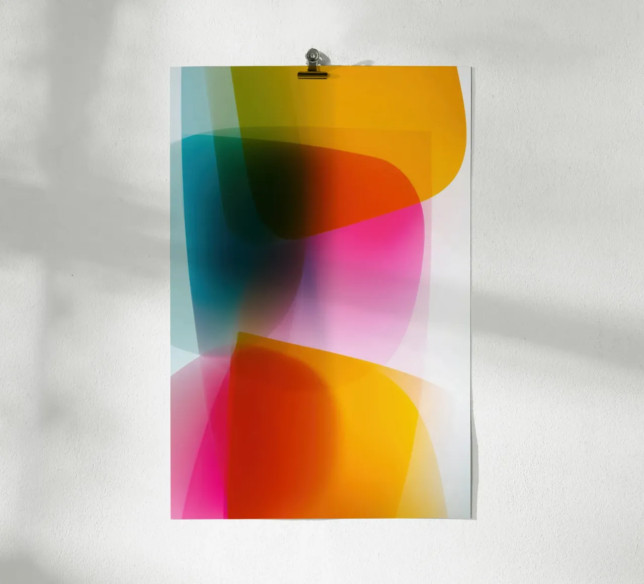 Aree di colore astratte semitrasparenti poster con telaio in plastica da Autofocus