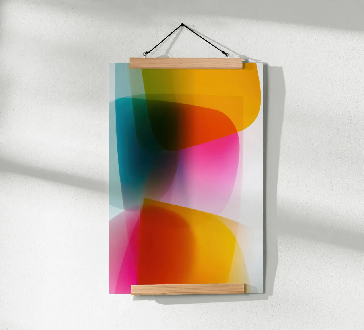 Aree di colore astratte semitrasparenti poster con telaio in plastica da Autofocus