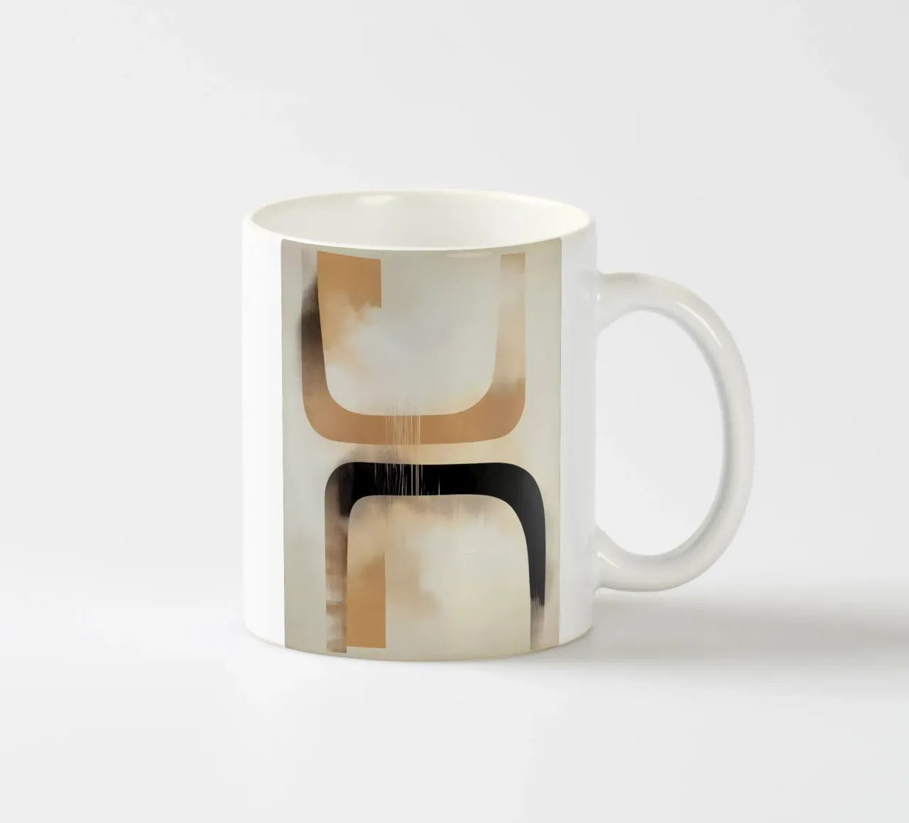 Forme astratte in colori marroni tazza in ceramica da Imagine