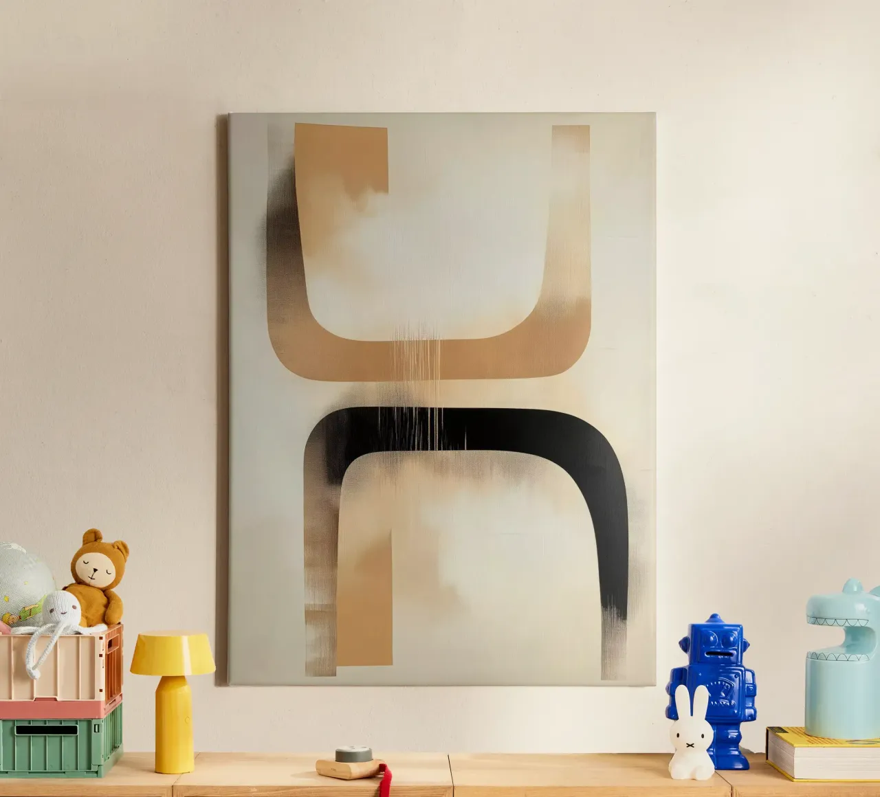 Abstract shapes in brown colors canvas by Imagine