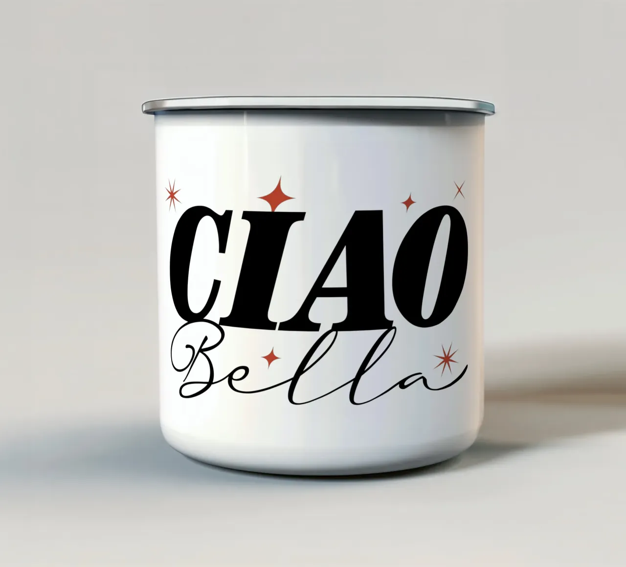 Ciao Bella Stars tazza in smalto da Mariel Toigo