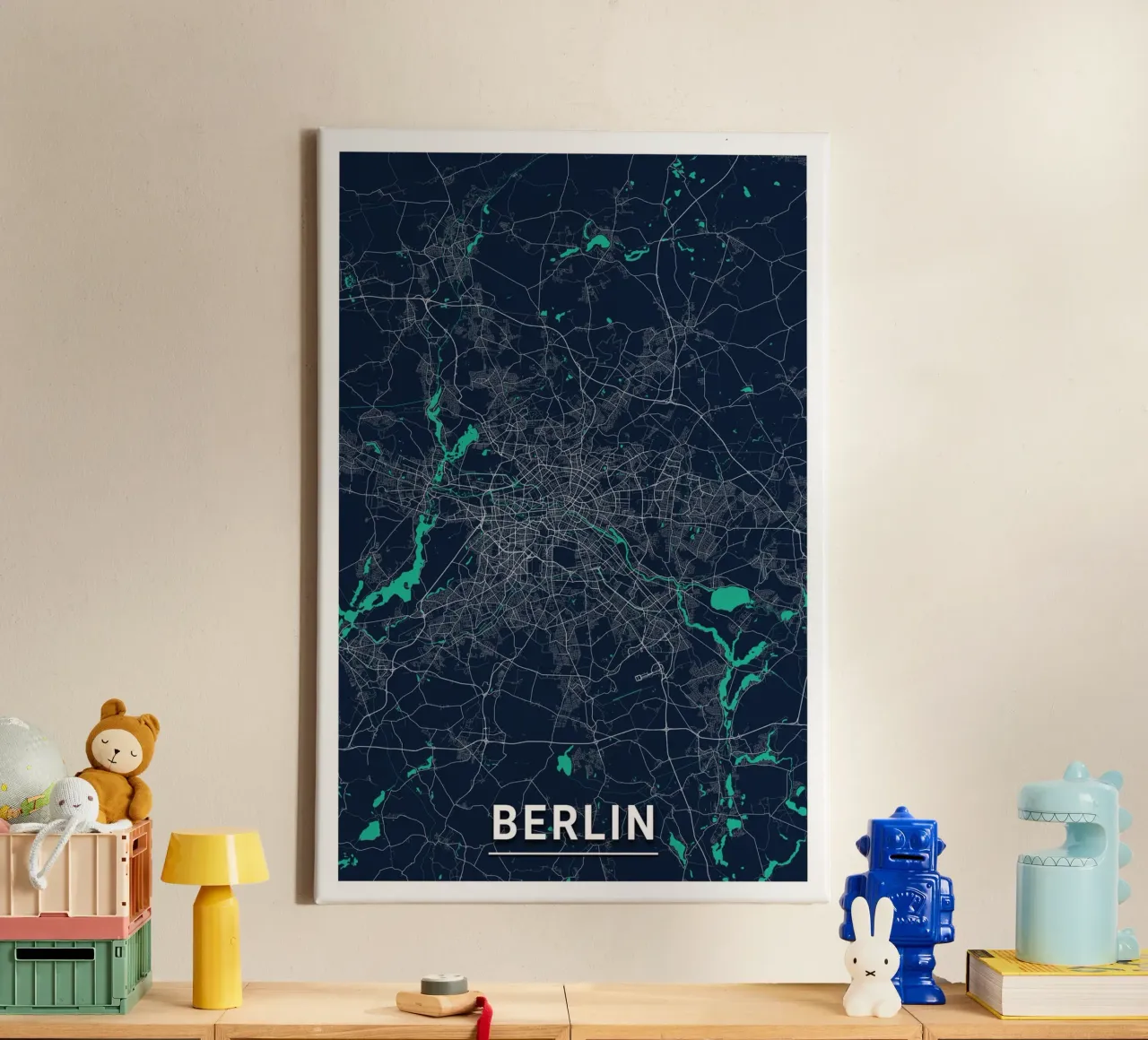 Berlin architecture art - poster and canvas picture canvas with Floater frame by CityMapPoster