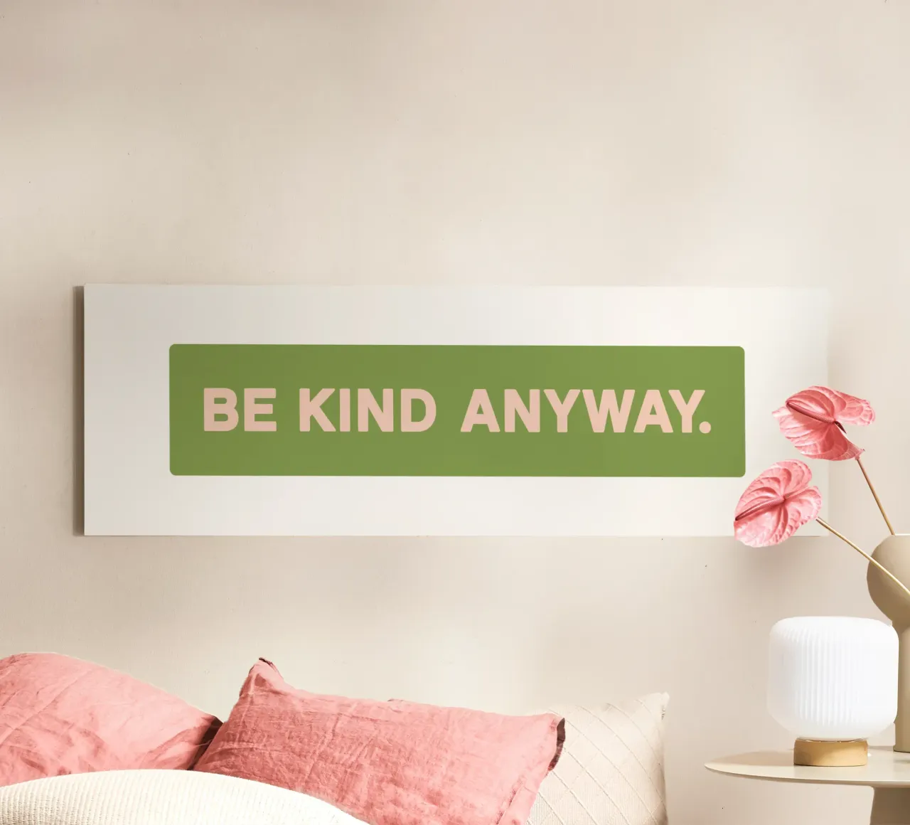 Be Kind Anyway canvas with Floater frame by Mariel Toigo