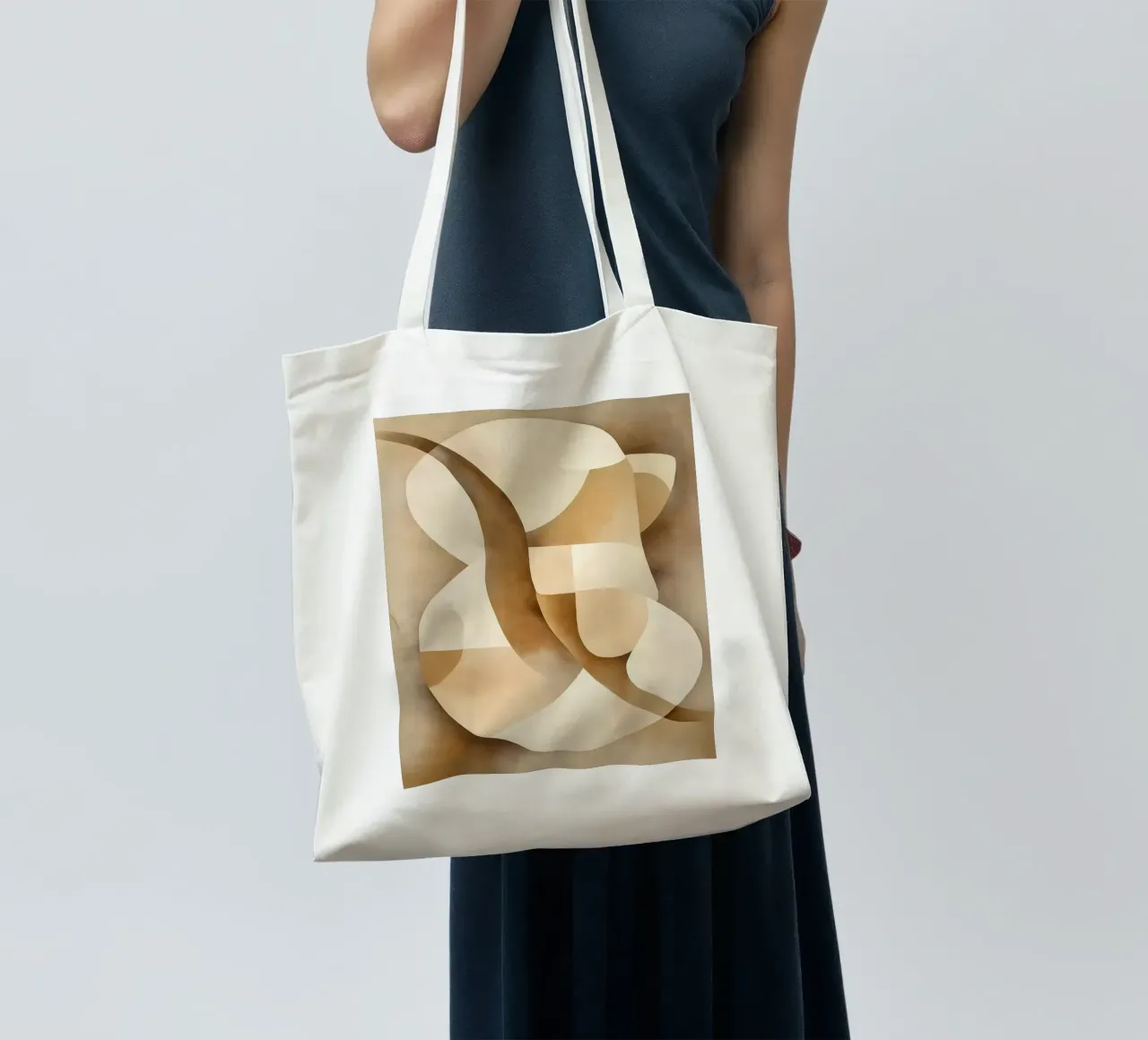 Forme astratte in colori marroni borsa in juta da Imagine