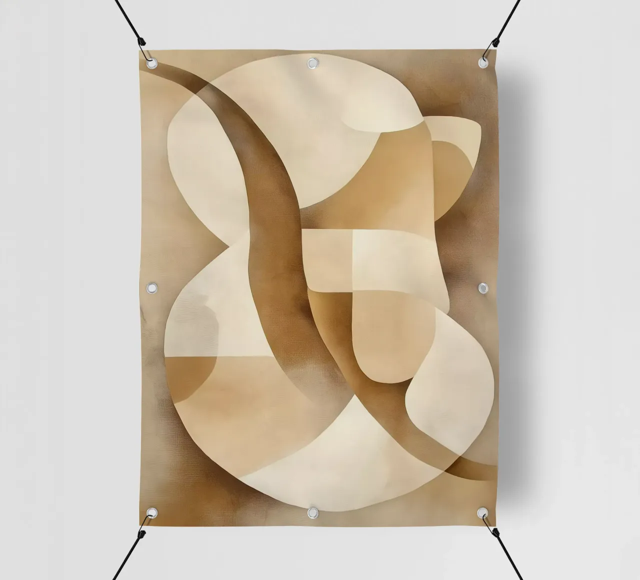 Forme astratte in colori marroni telo in pvc da Imagine
