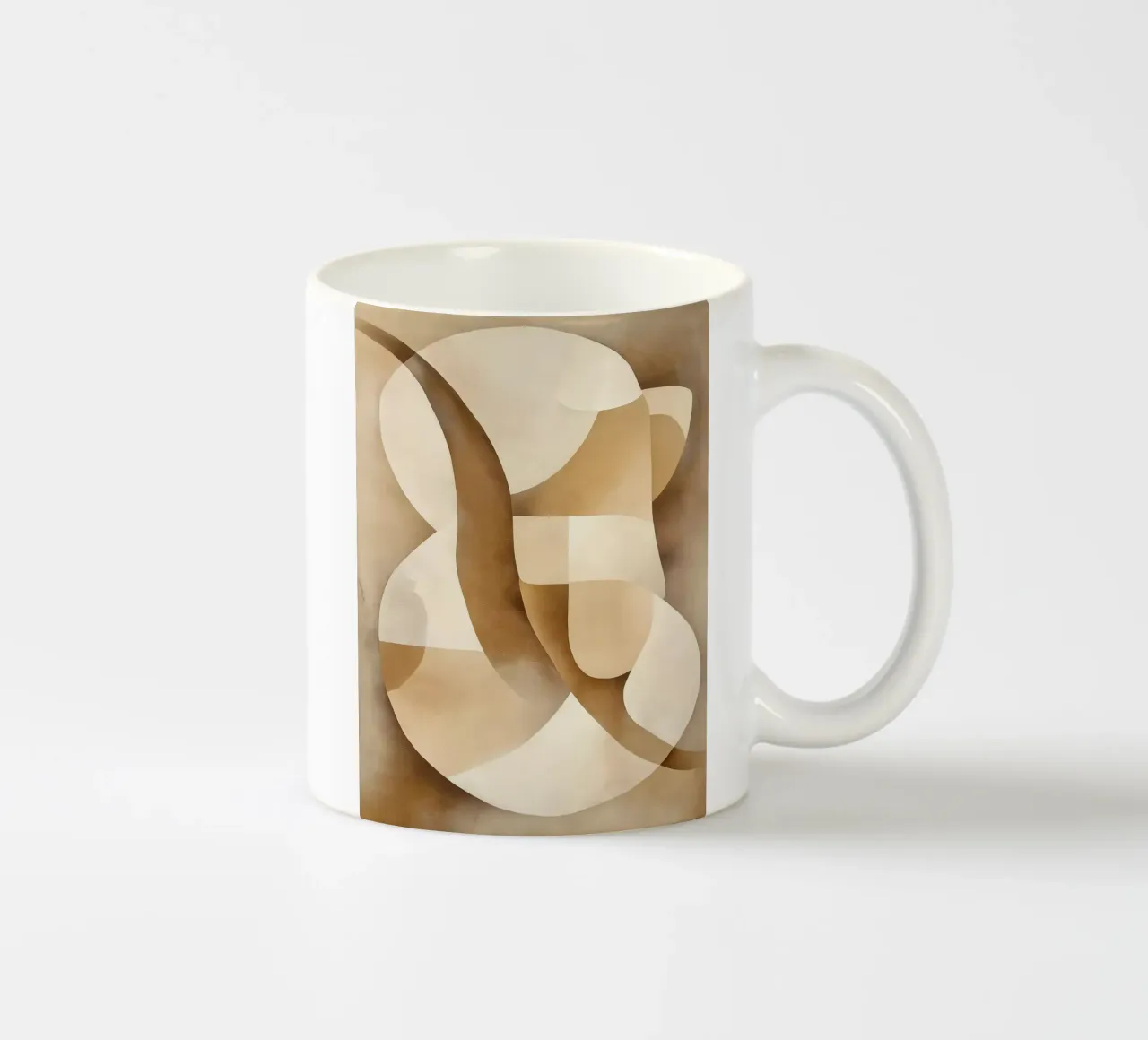 Forme astratte in colori marroni tazza in ceramica da Imagine