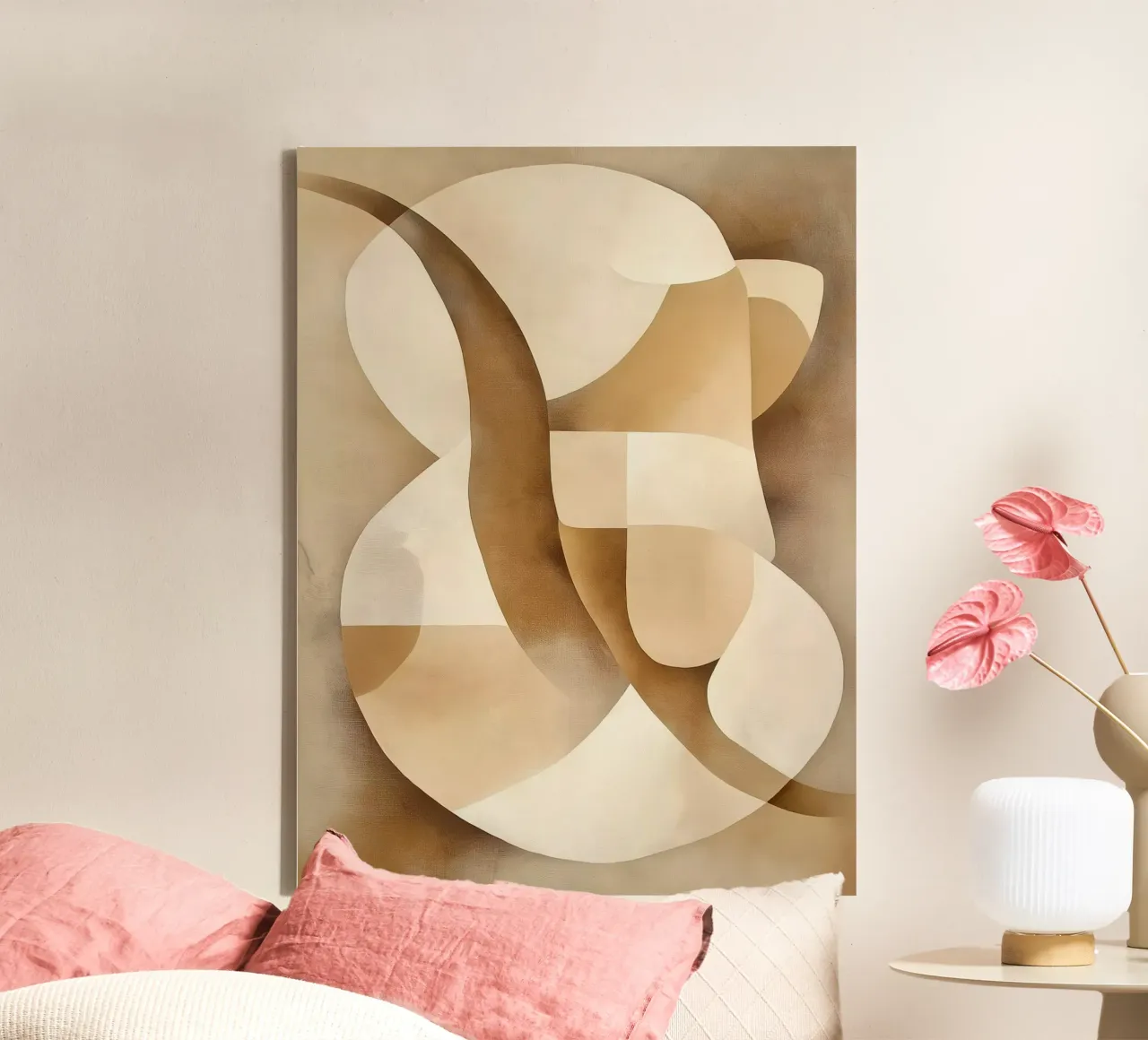 Abstracte vormen in bruine kleuren canvas van Imagine