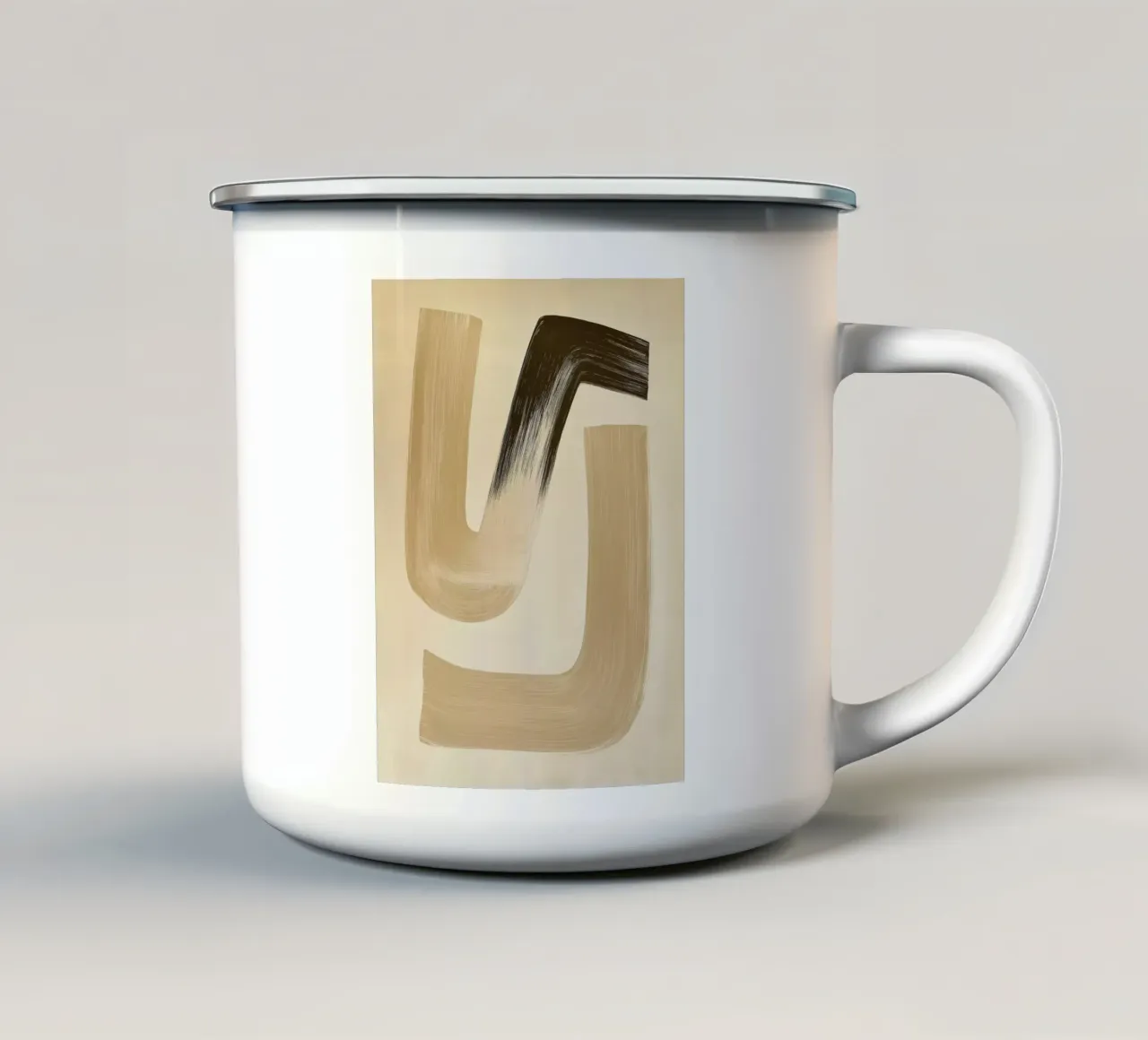 Forme astratte in colori marroni tazza in smalto da Imagine