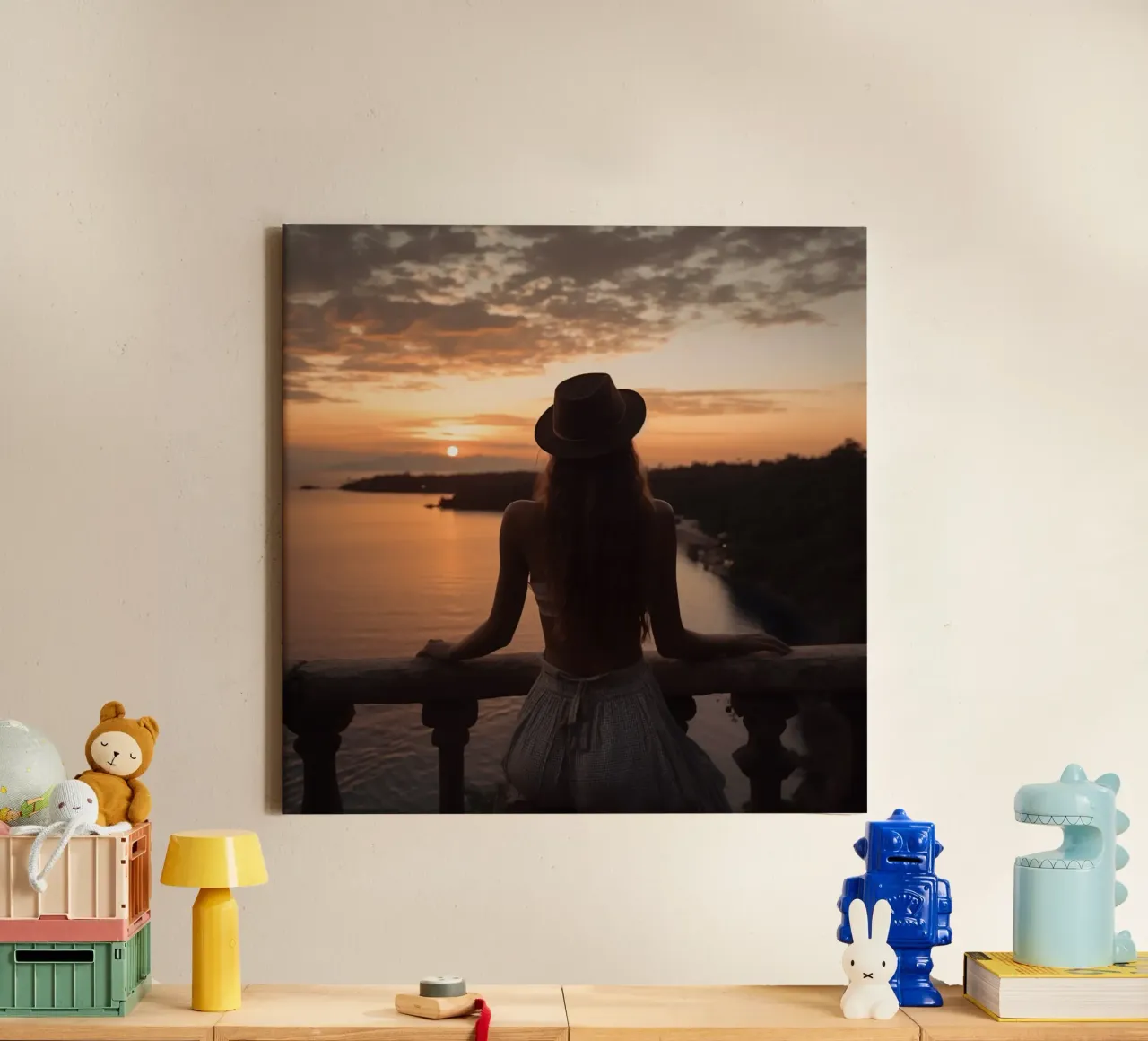 Reverie dell'ora d'oro tela con Cornice a cassetta da StillVibe Home