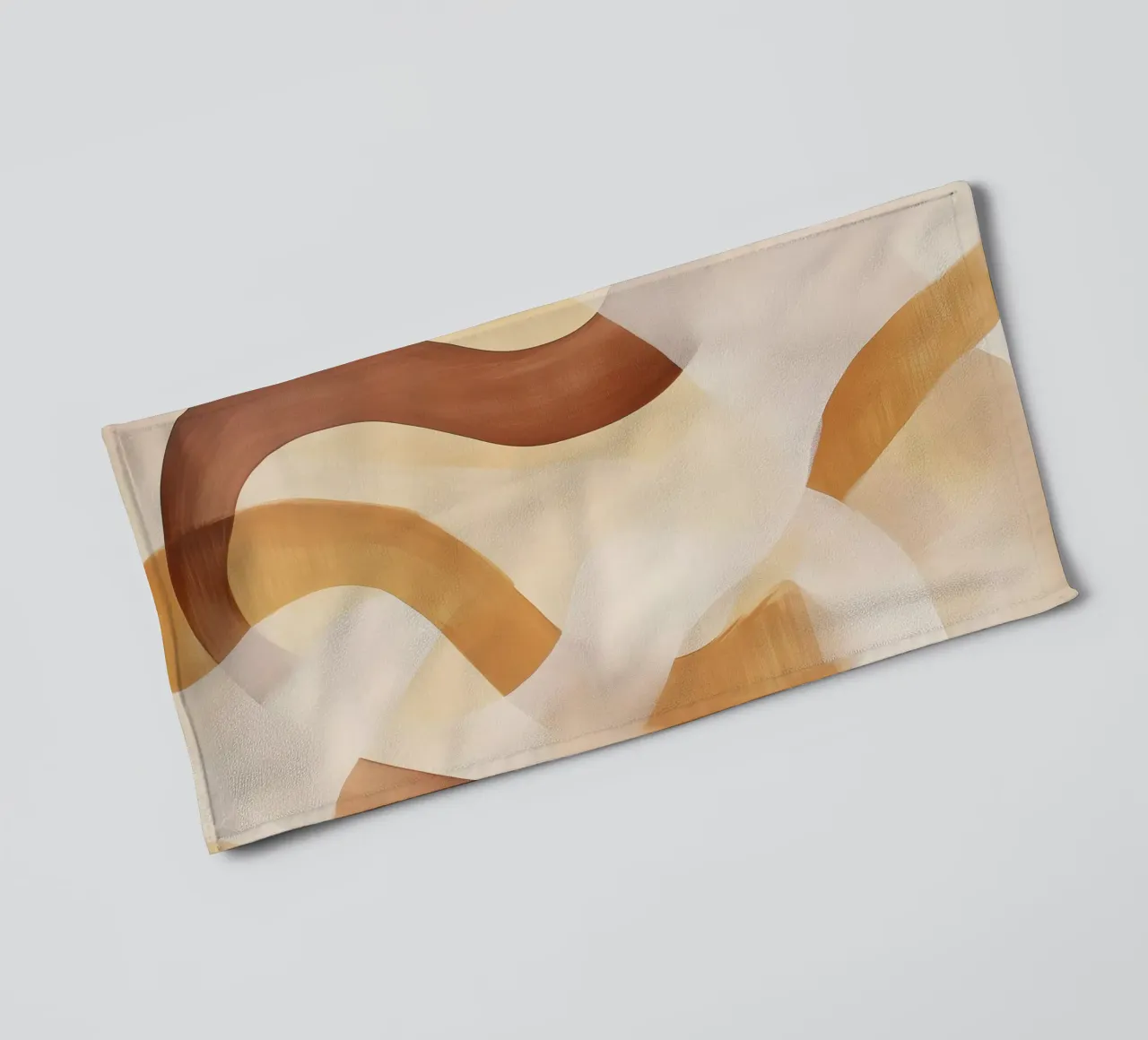 Abstract shapes in brown colors towel by Imagine