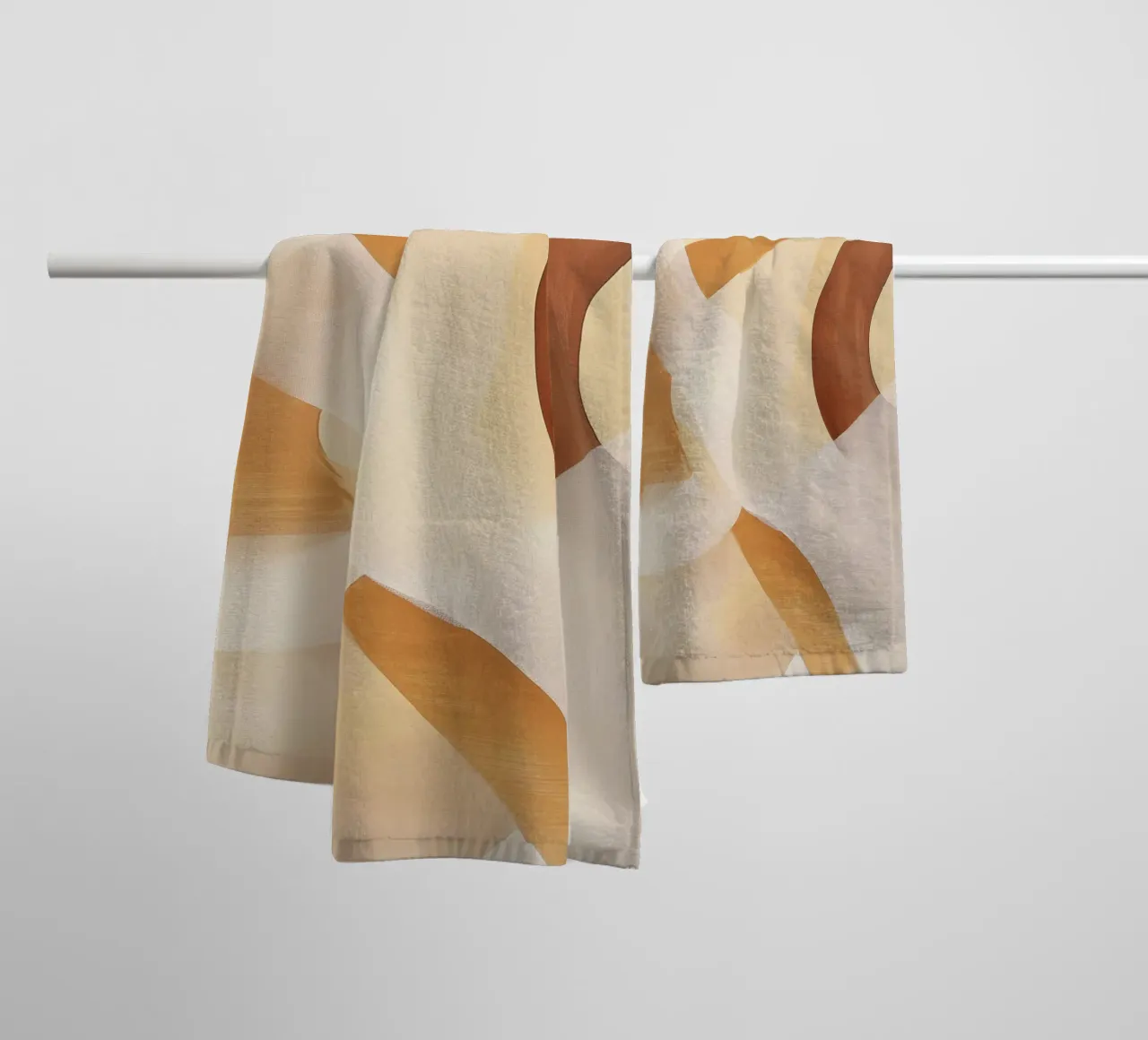 Abstract shapes in brown colors towel by Imagine