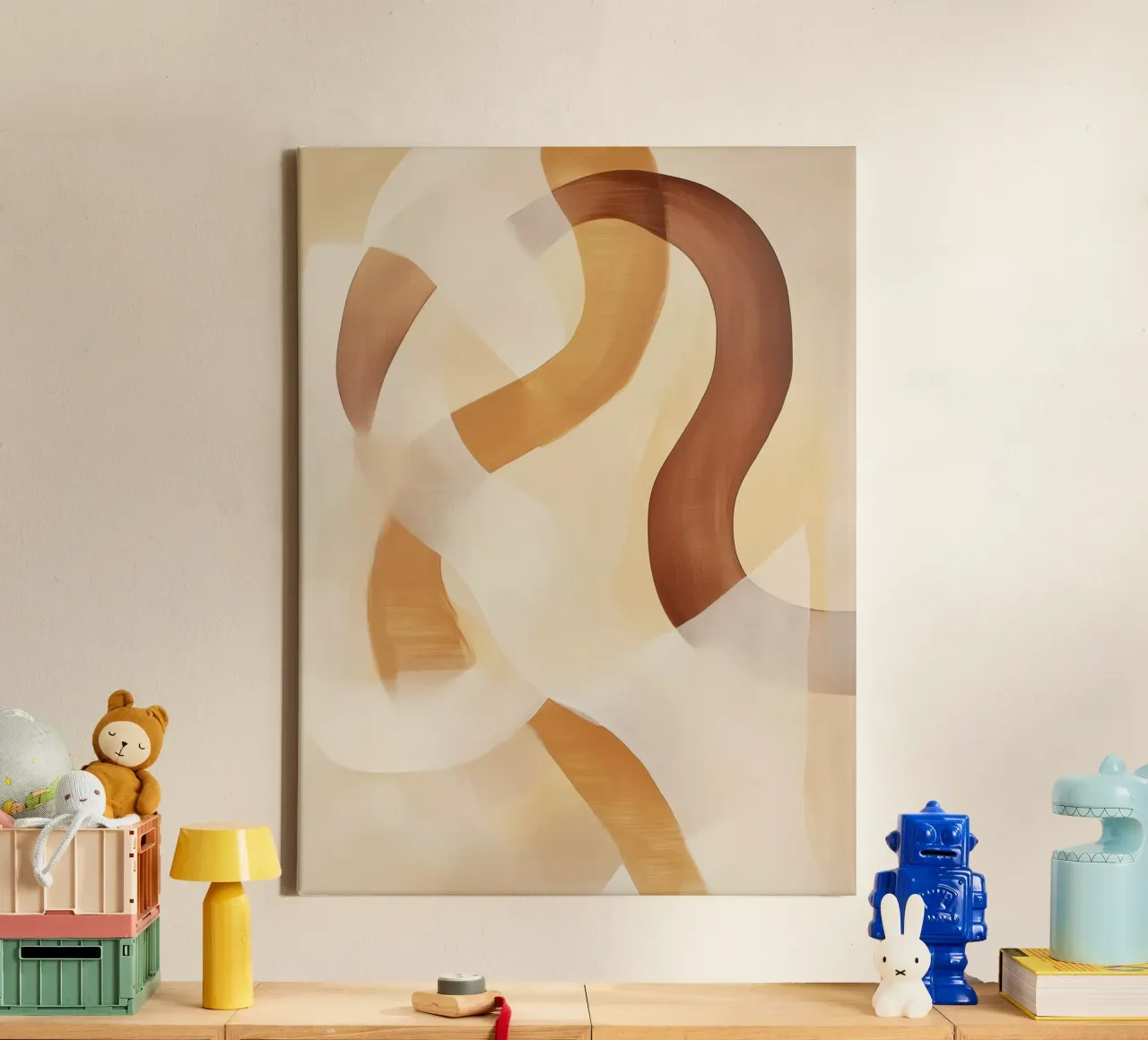 Abstract shapes in brown colors canvas by Imagine