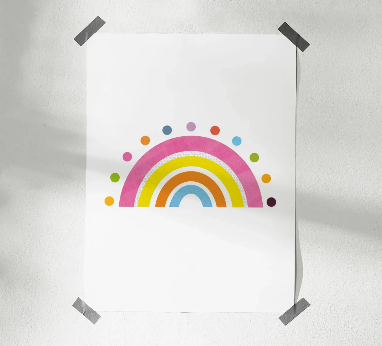 Arc-en-ciel ludique avec points colorés poster de JaySan Studio