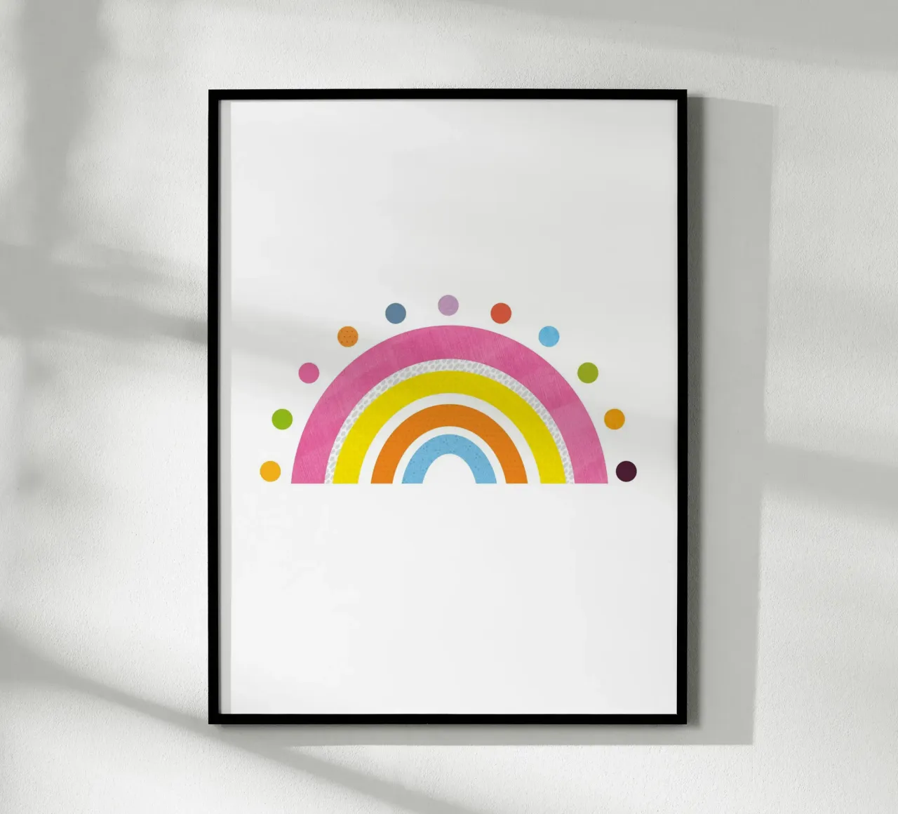 Arc-en-ciel ludique avec points colorés poster de JaySan Studio