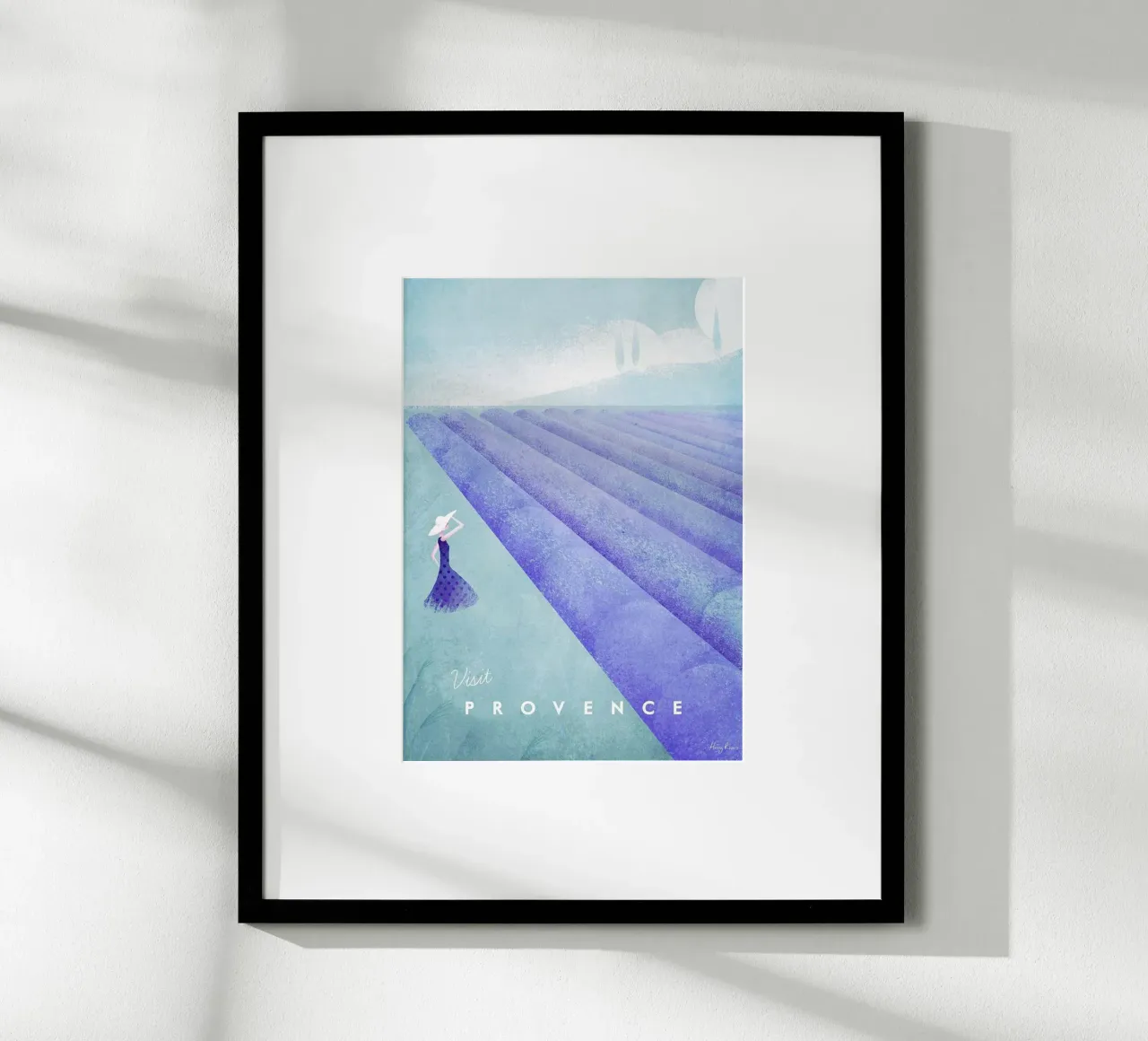 campi di lavanda donna in abito poster con telaio in alluminio da unyil shope
