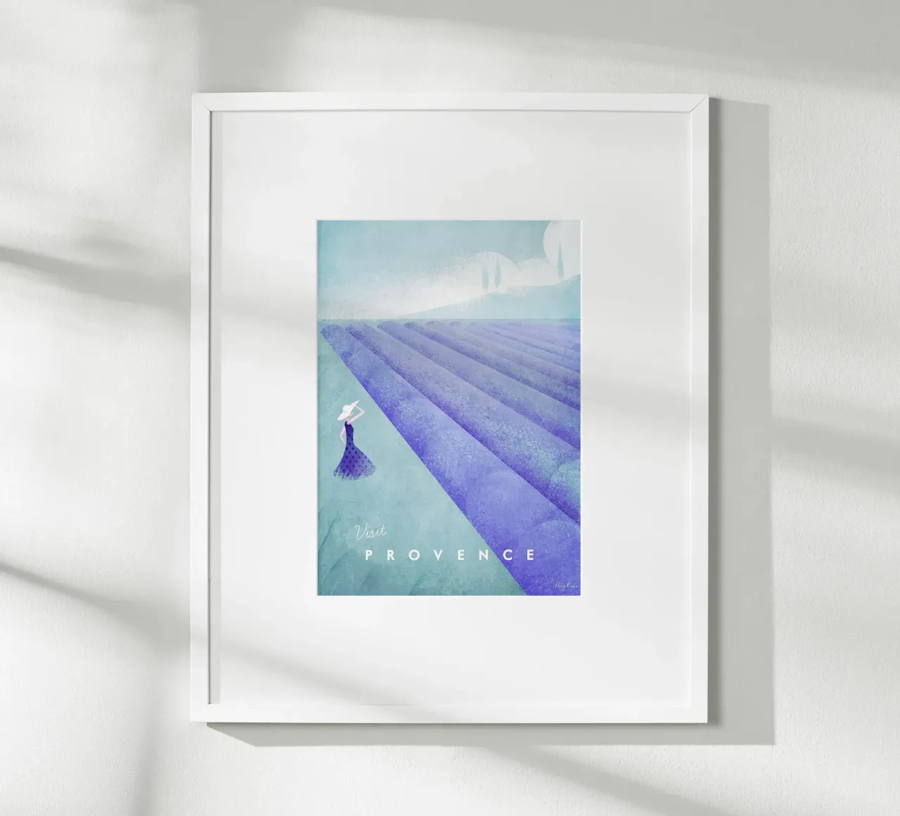 campi di lavanda donna in abito poster con telaio in alluminio da unyil shope