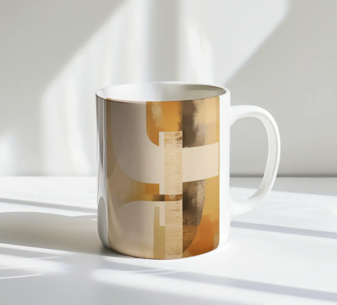 Forme astratte in colori marroni tazza in ceramica da Imagine
